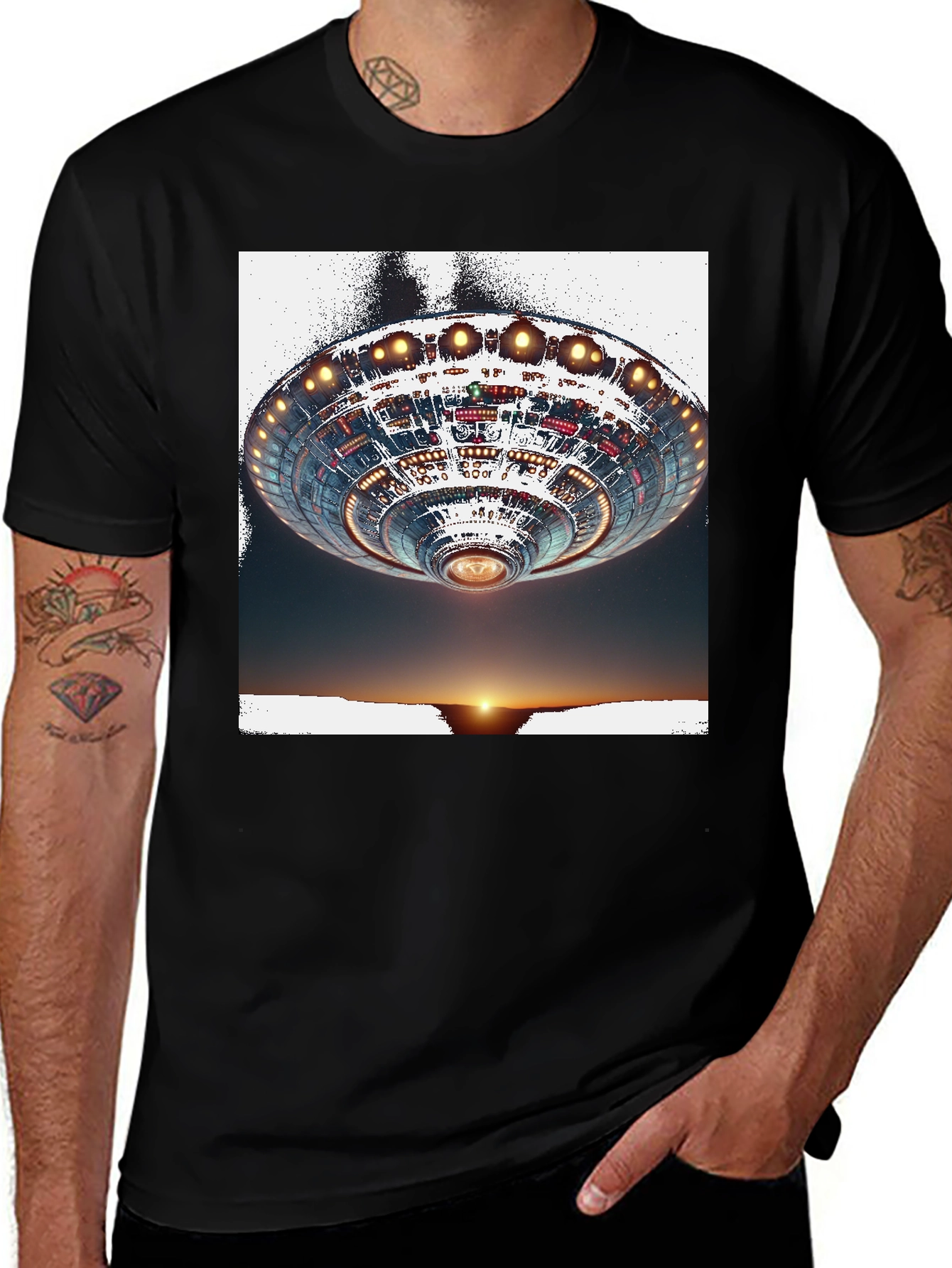 Variant 20 of UFO Sunset Graphic Tee