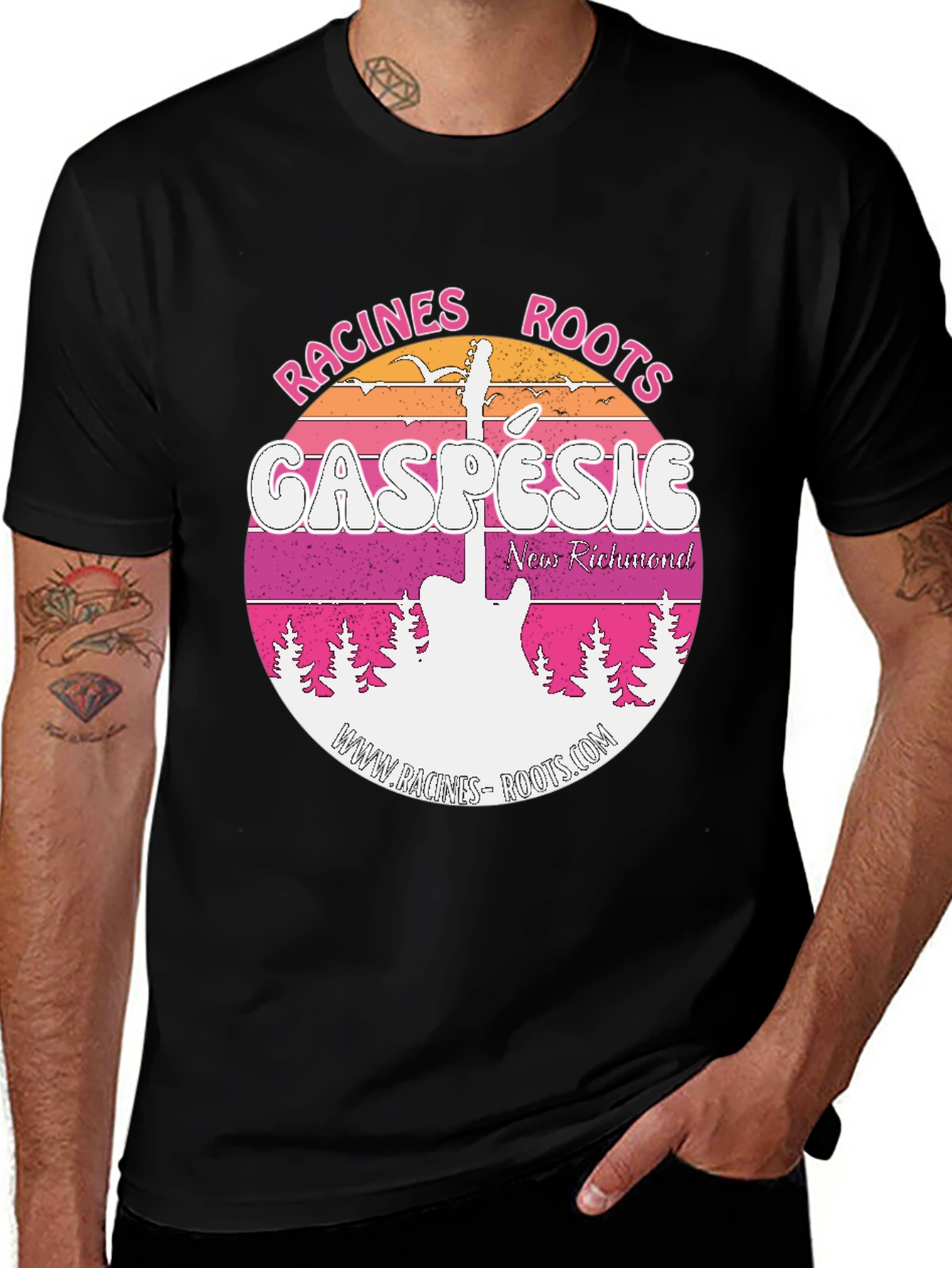 Variant 28 of Racines Roots Gaspesie Black T-Shirt