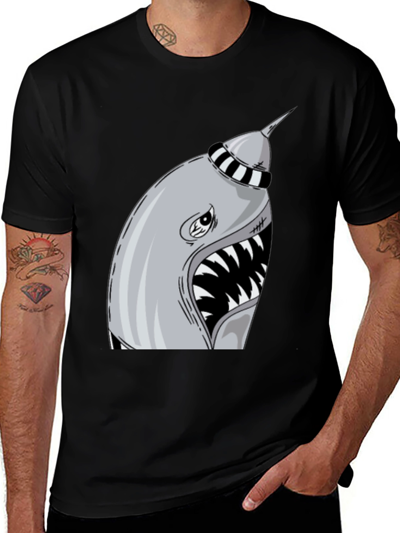 Variant 14 of Cartoon Shark Tee - Funny Graphic T-Shirt