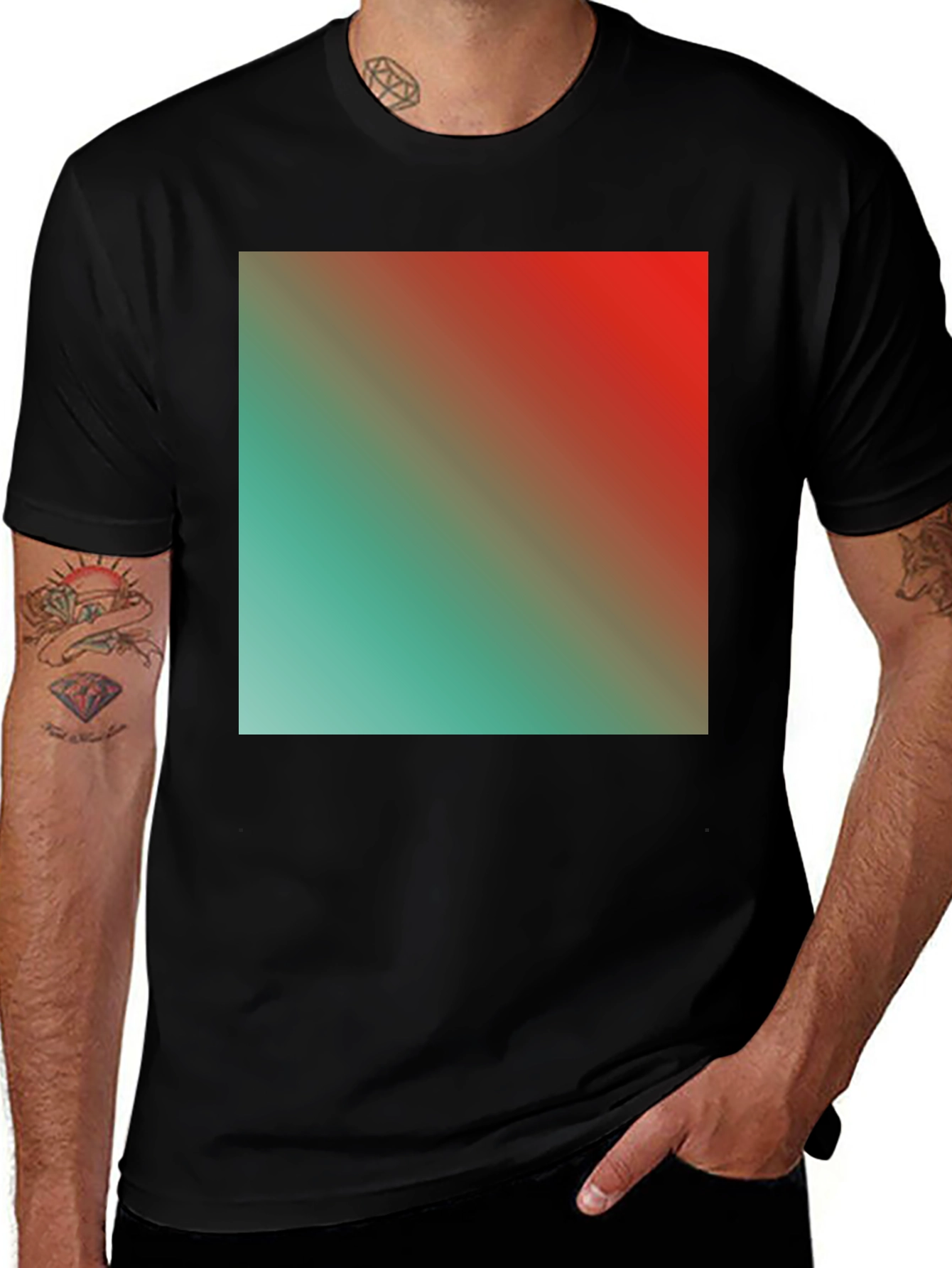 Variant 12 of Gradient Square Graphic Black Tee