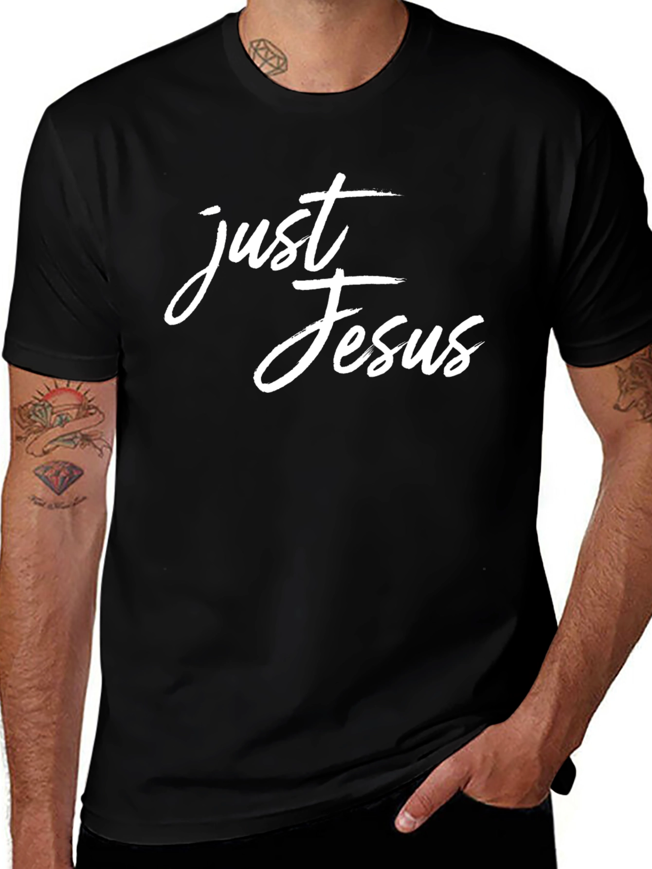 Variant 15 of Just Jesus Black Graphic T-Shirt