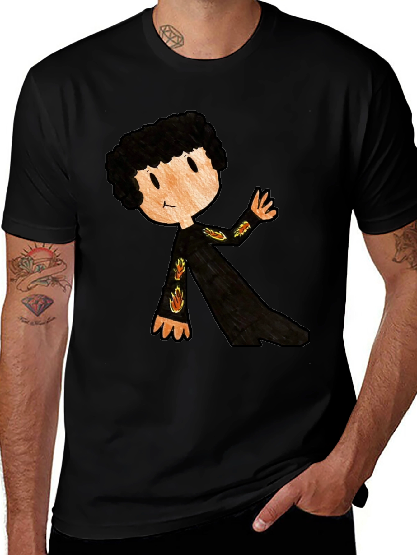 Variant 19 of Cartoon Character Black T-Shirt