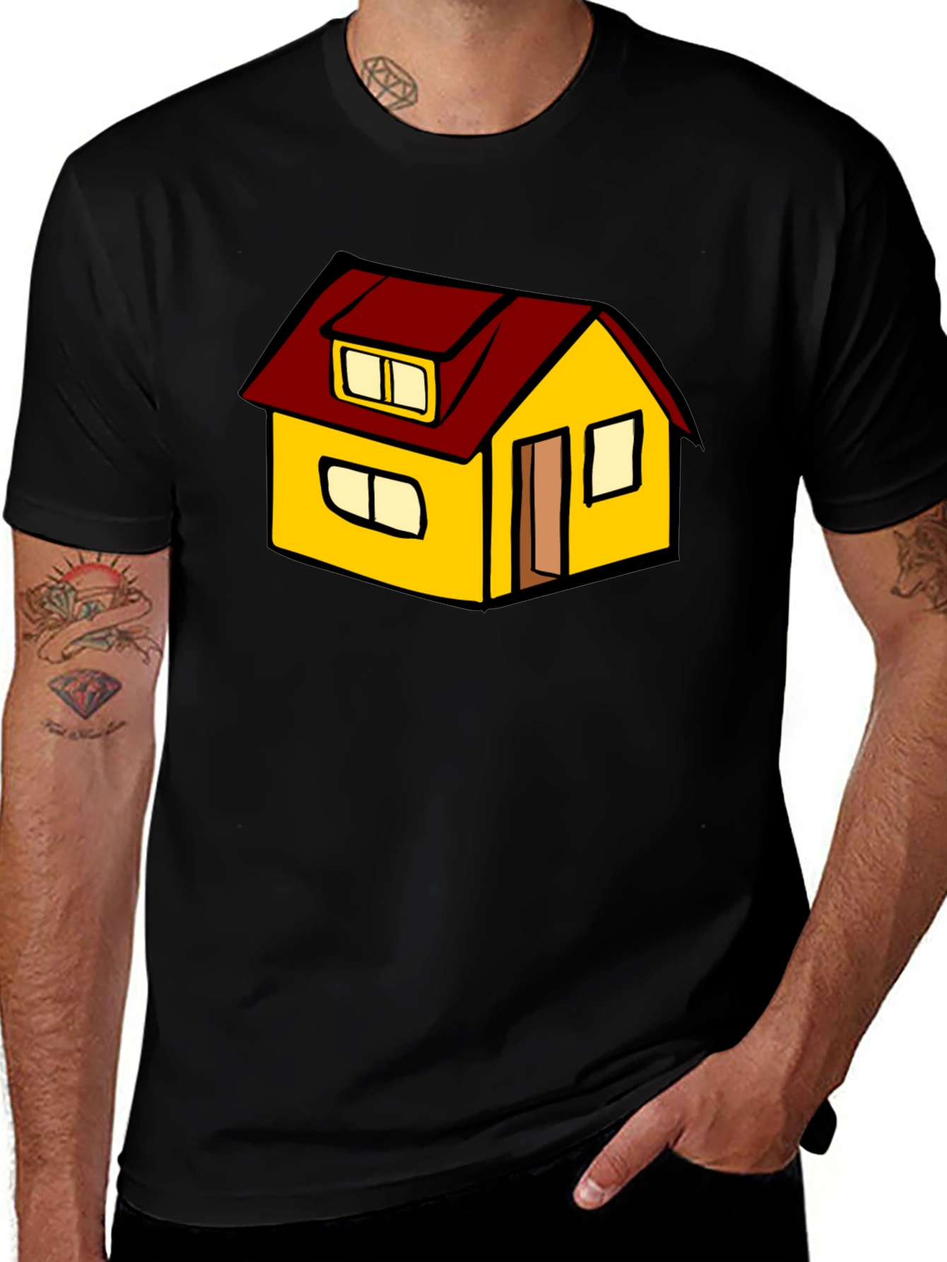 Variant 17 of Cute Cartoon House Graphic T-Shirt