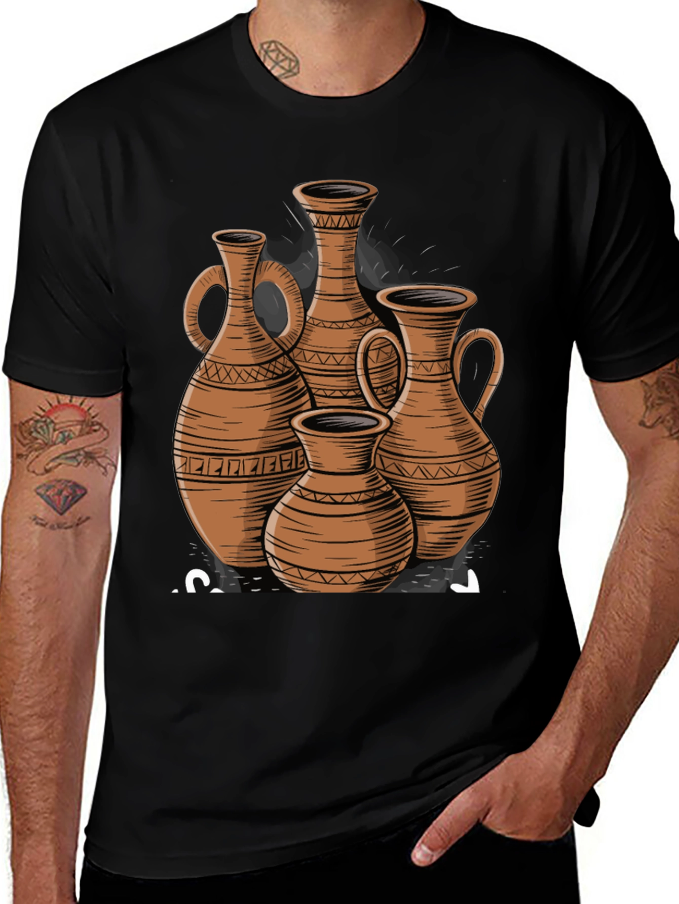 Variant 27 of Artisan Pottery Design Black T-Shirt