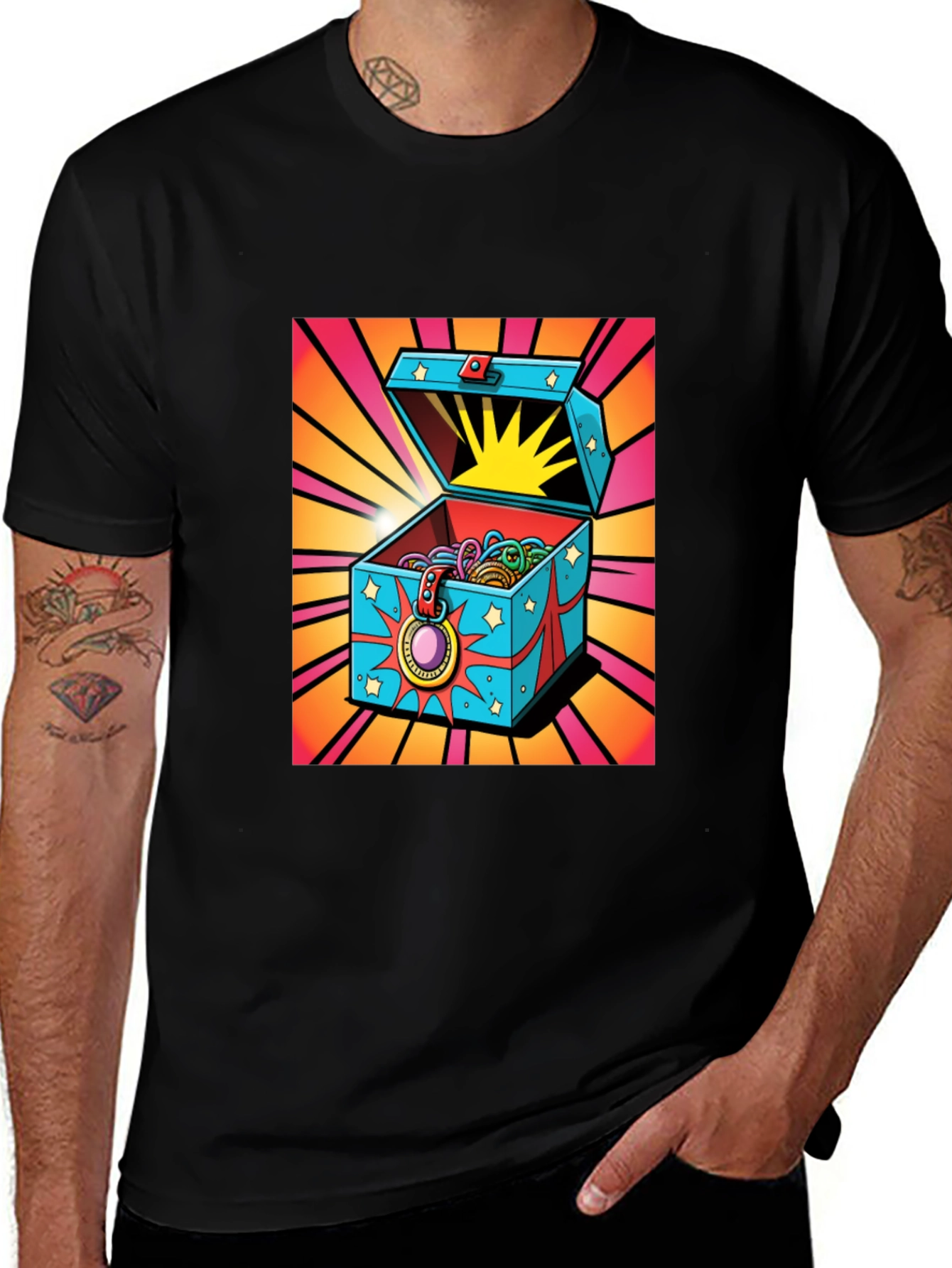 Variant 16 of Mystery Box Graphic Tee - Retro Pop Art Design