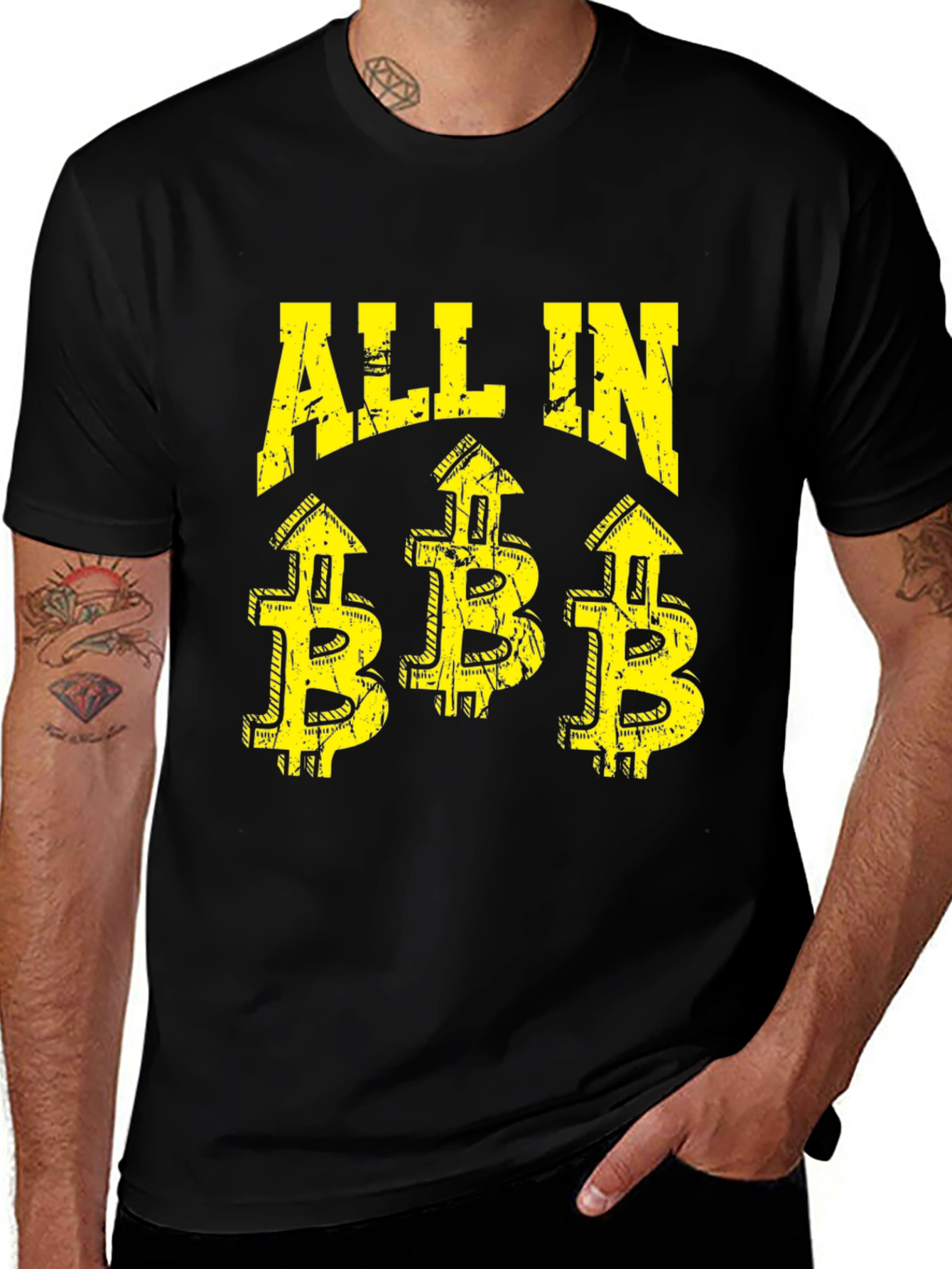 Variant 25 of All In Bitcoin Crypto T-Shirt