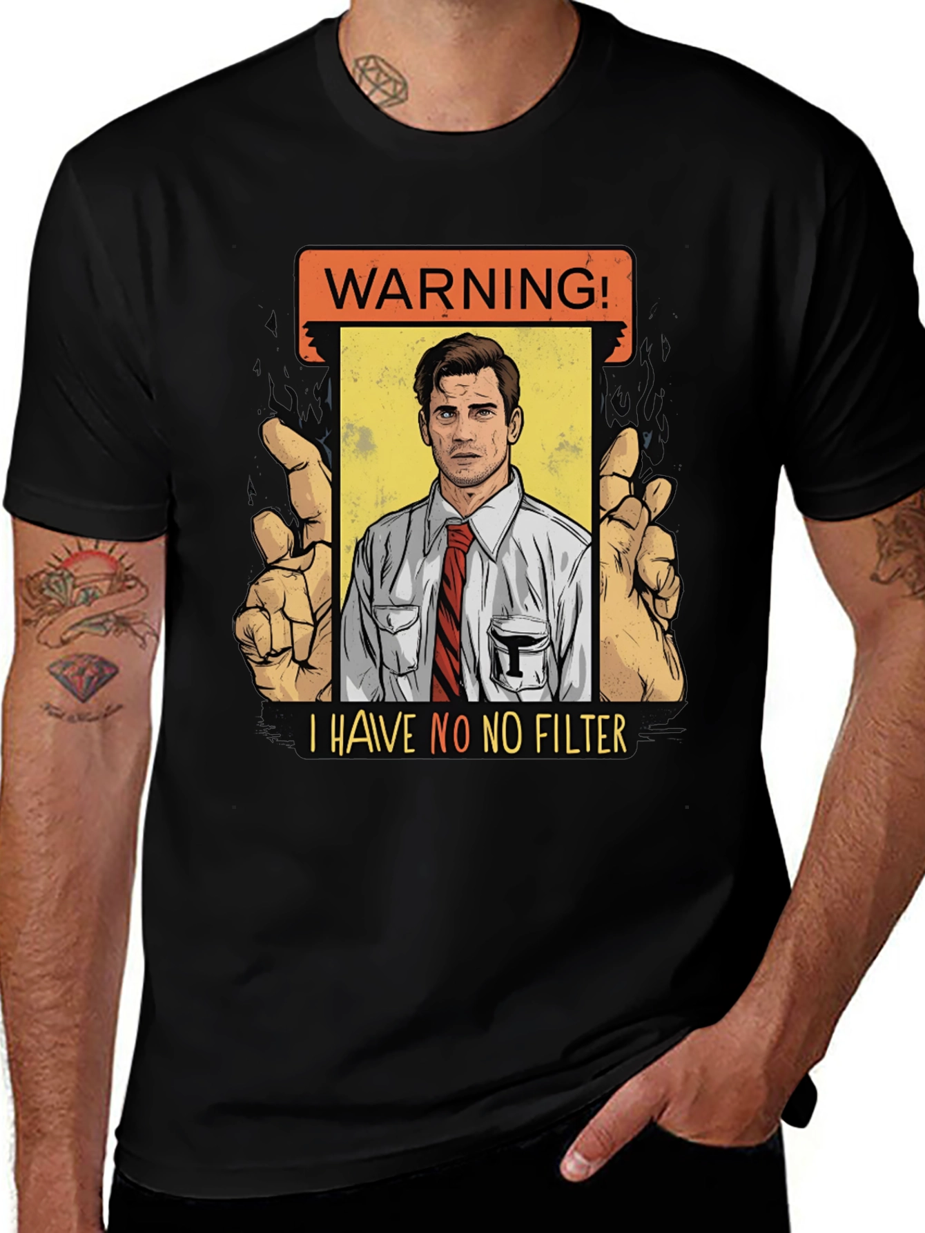 Warning! No Filter T-Shirt - Neal Caffrey - White Collar