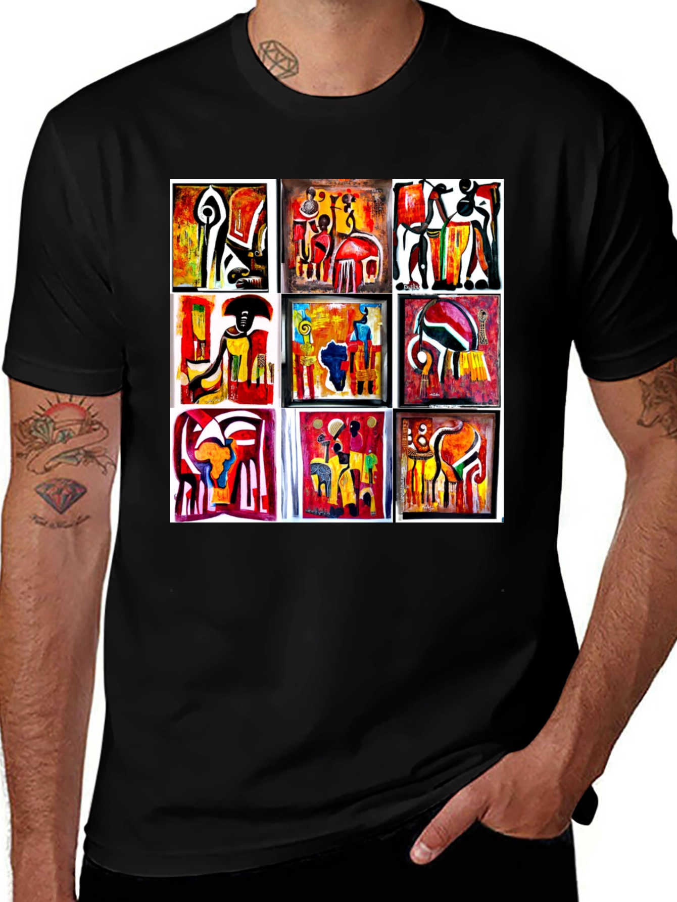 Variant 29 of Abstract Art Print Black T-Shirt