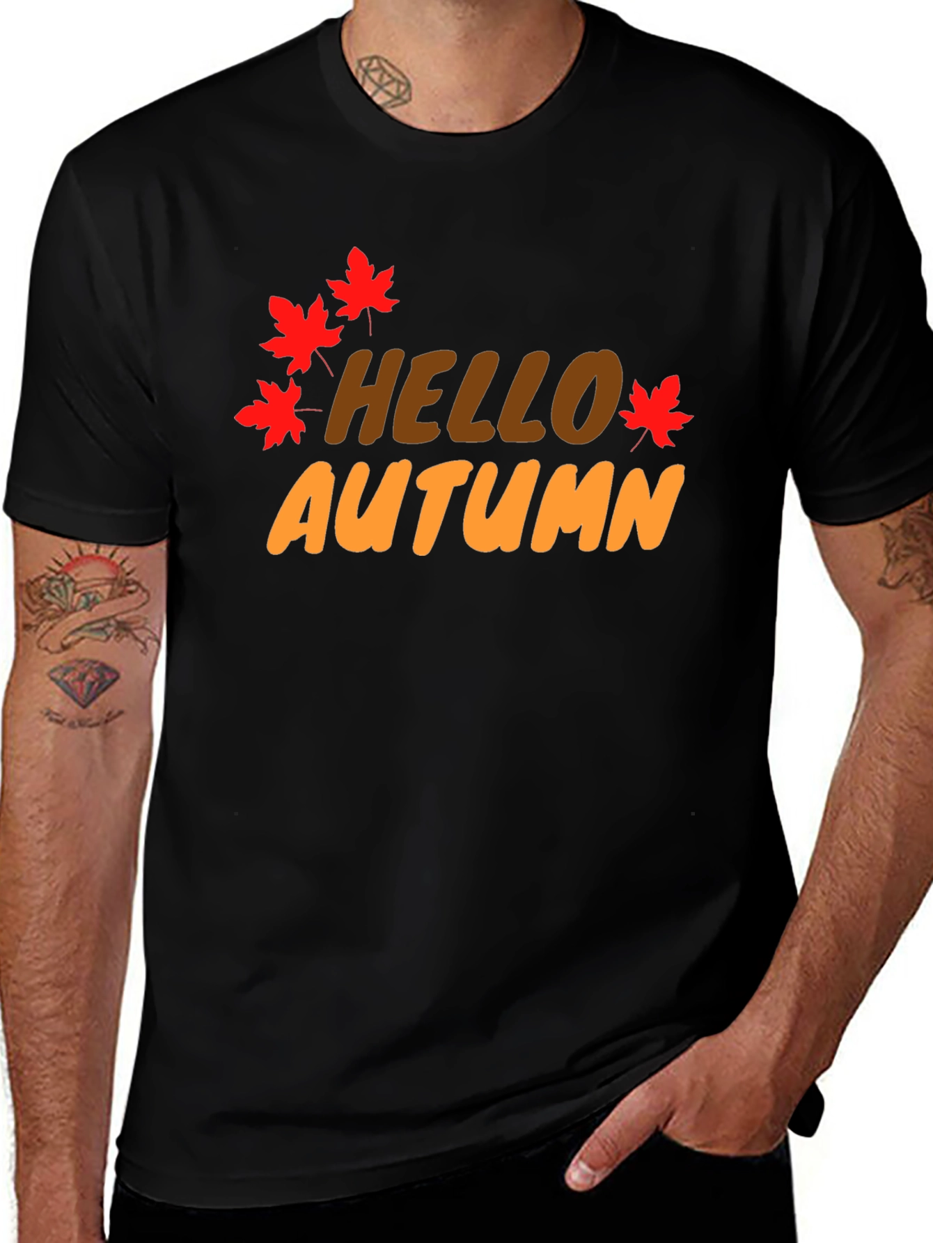 Variant 25 of Hello Autumn Black Graphic T-Shirt