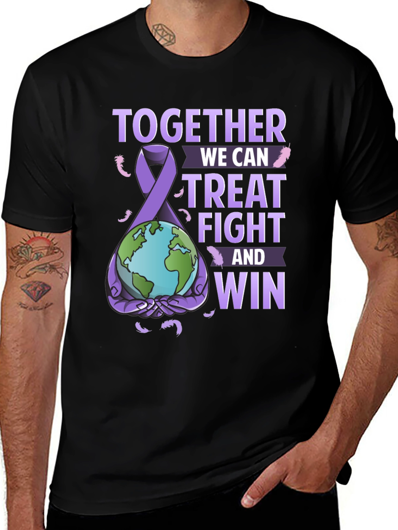 Variant 11 of Together We Can Black Graphic T-Shirt