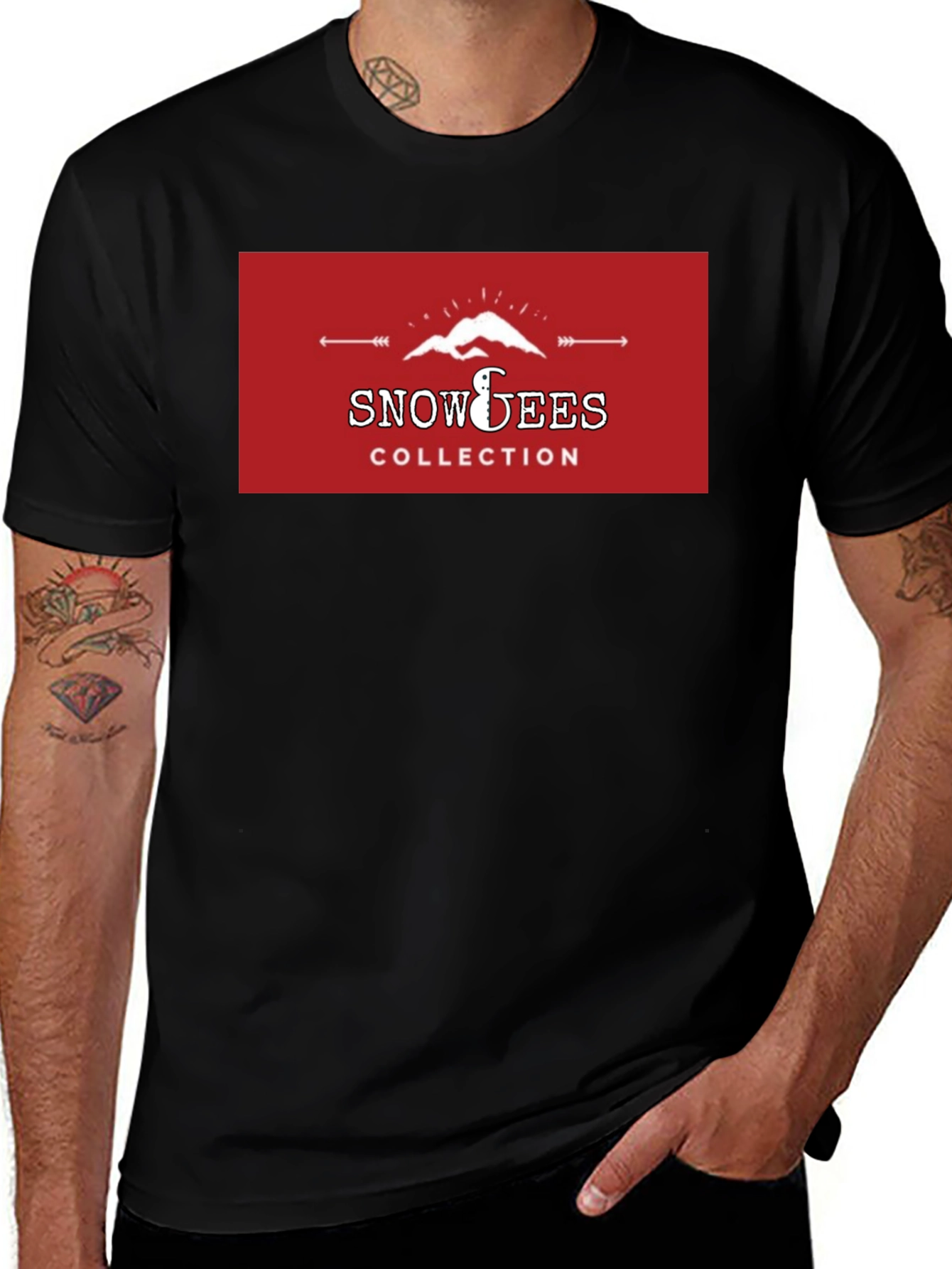 Variant 15 of Snowees Collection Graphic Black T-Shirt