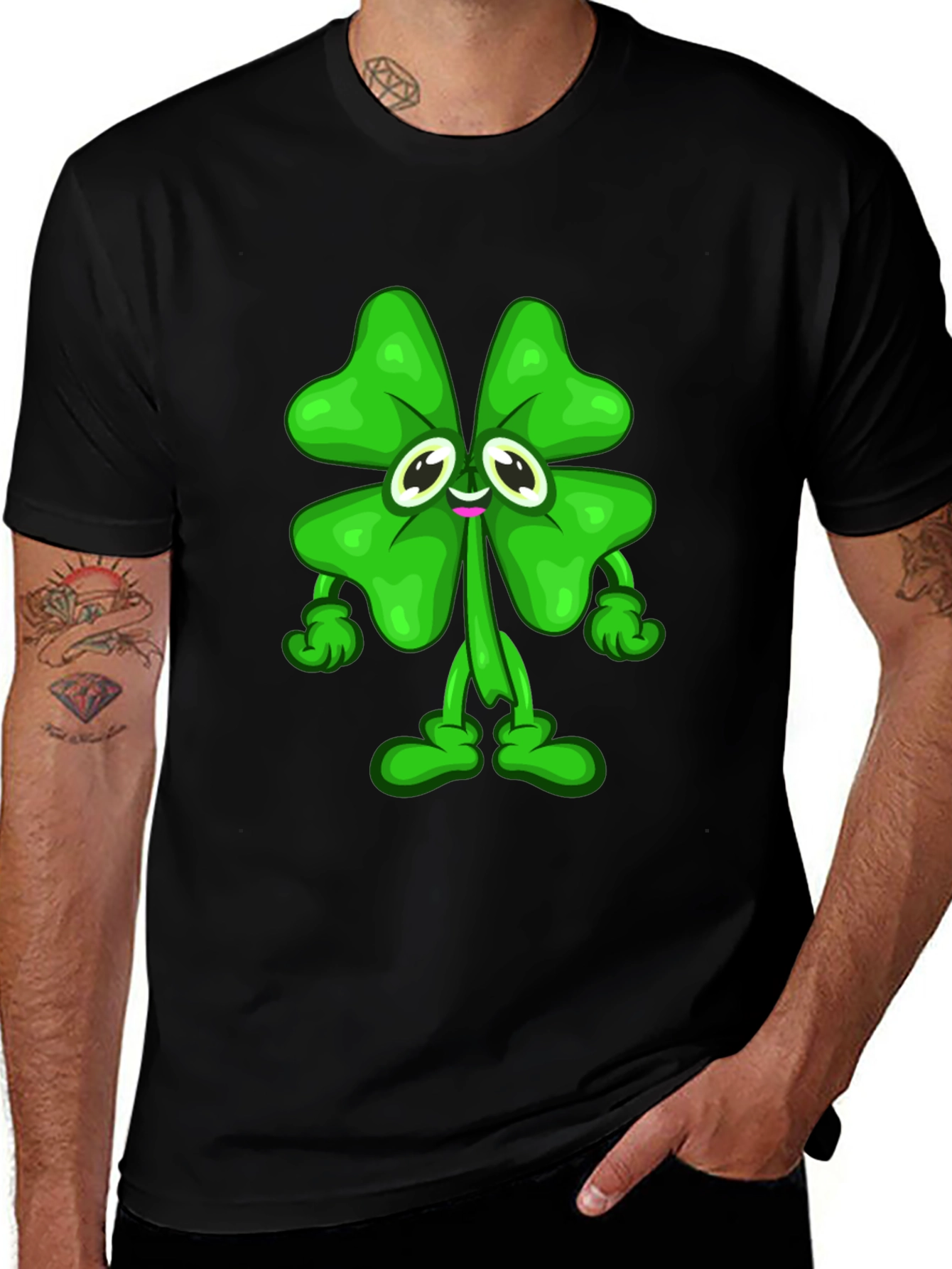 Variant 20 of Lucky Clover Cartoon Graphic Tee