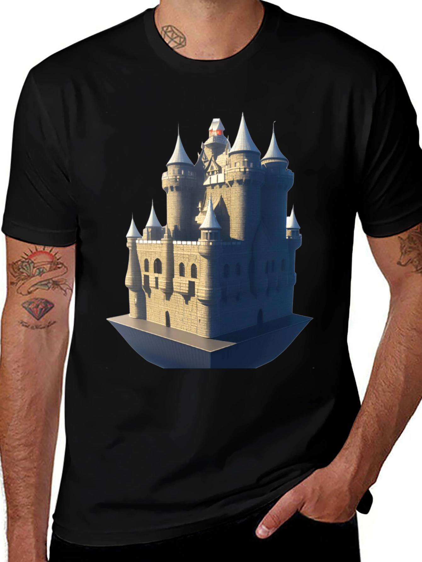 Variant 25 of Castle Graphic Tee - Medieval Fortress T-Shirt