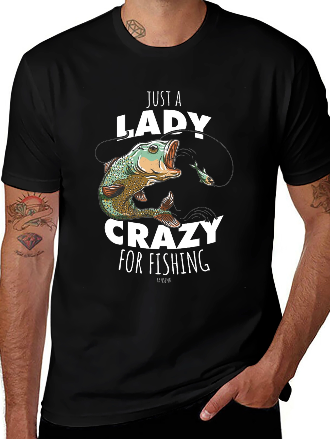 Variant 30 of Just a Lady Crazy for Fishing T-Shirt
