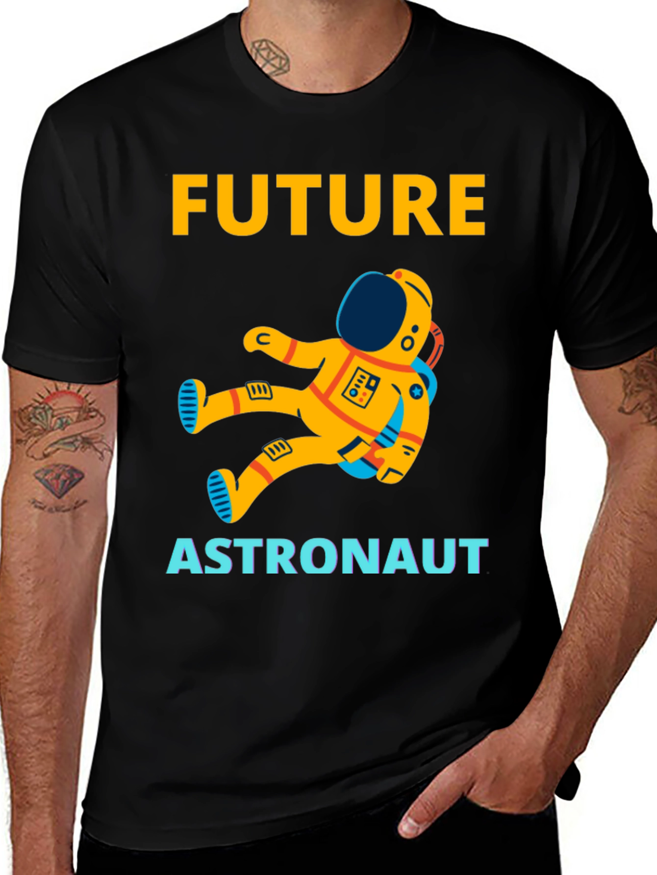 Variant 18 of Future Astronaut Graphic T-Shirt - Black Cotton Tee