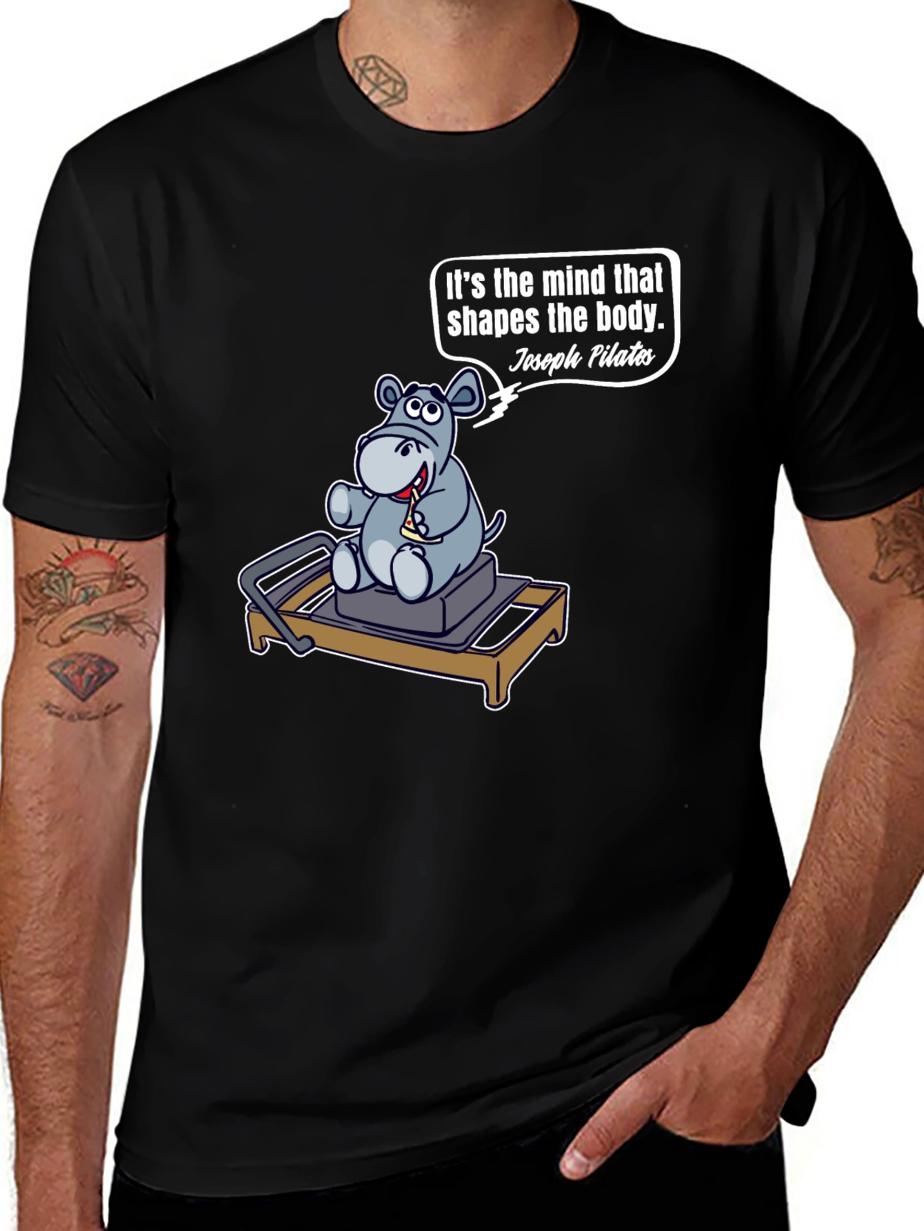 Pilates Hippo T-Shirt - Mind Shapes Body