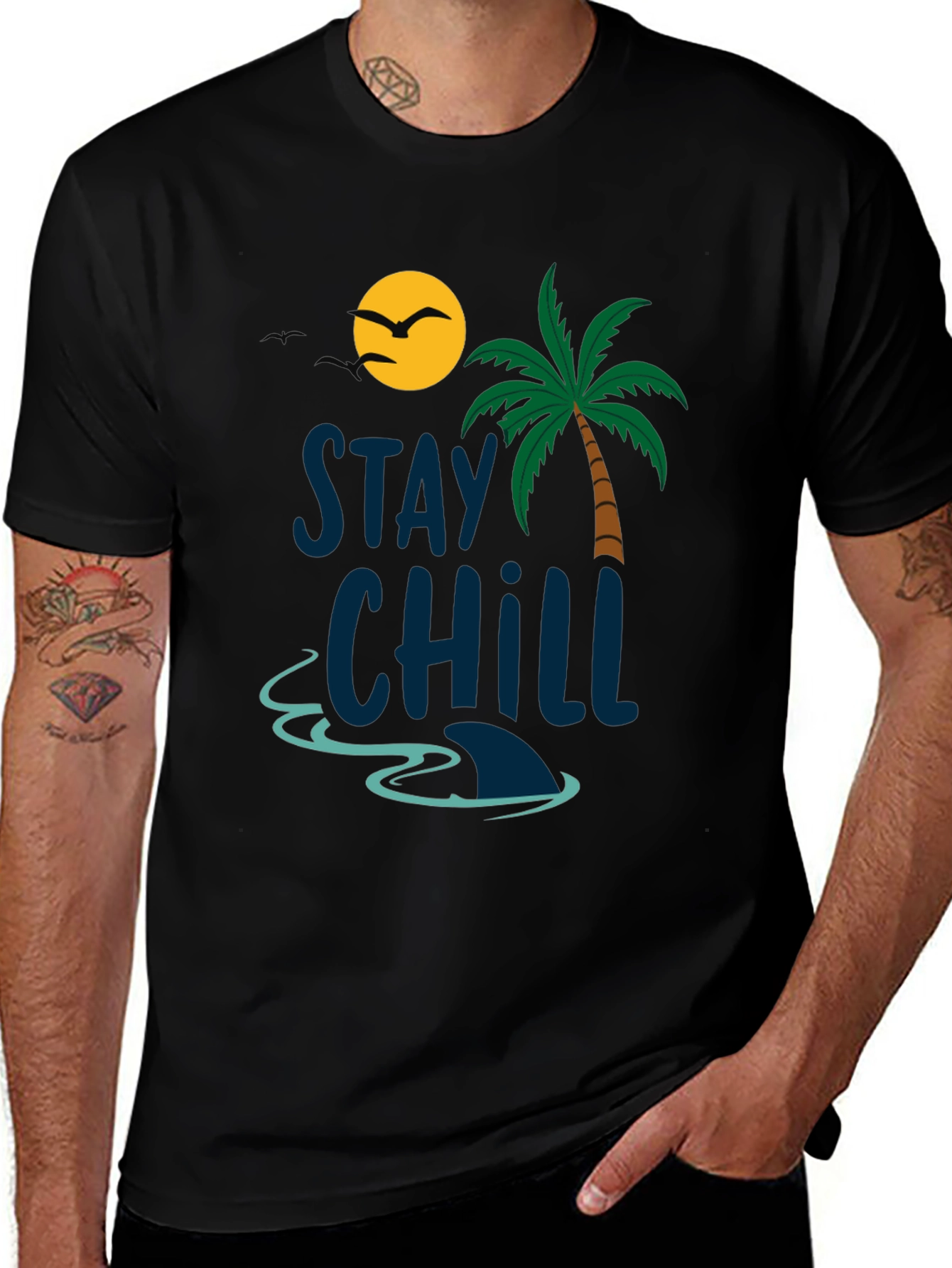 Variant 23 of Stay Chill T-Shirt - Beach Vibes Graphic Tee