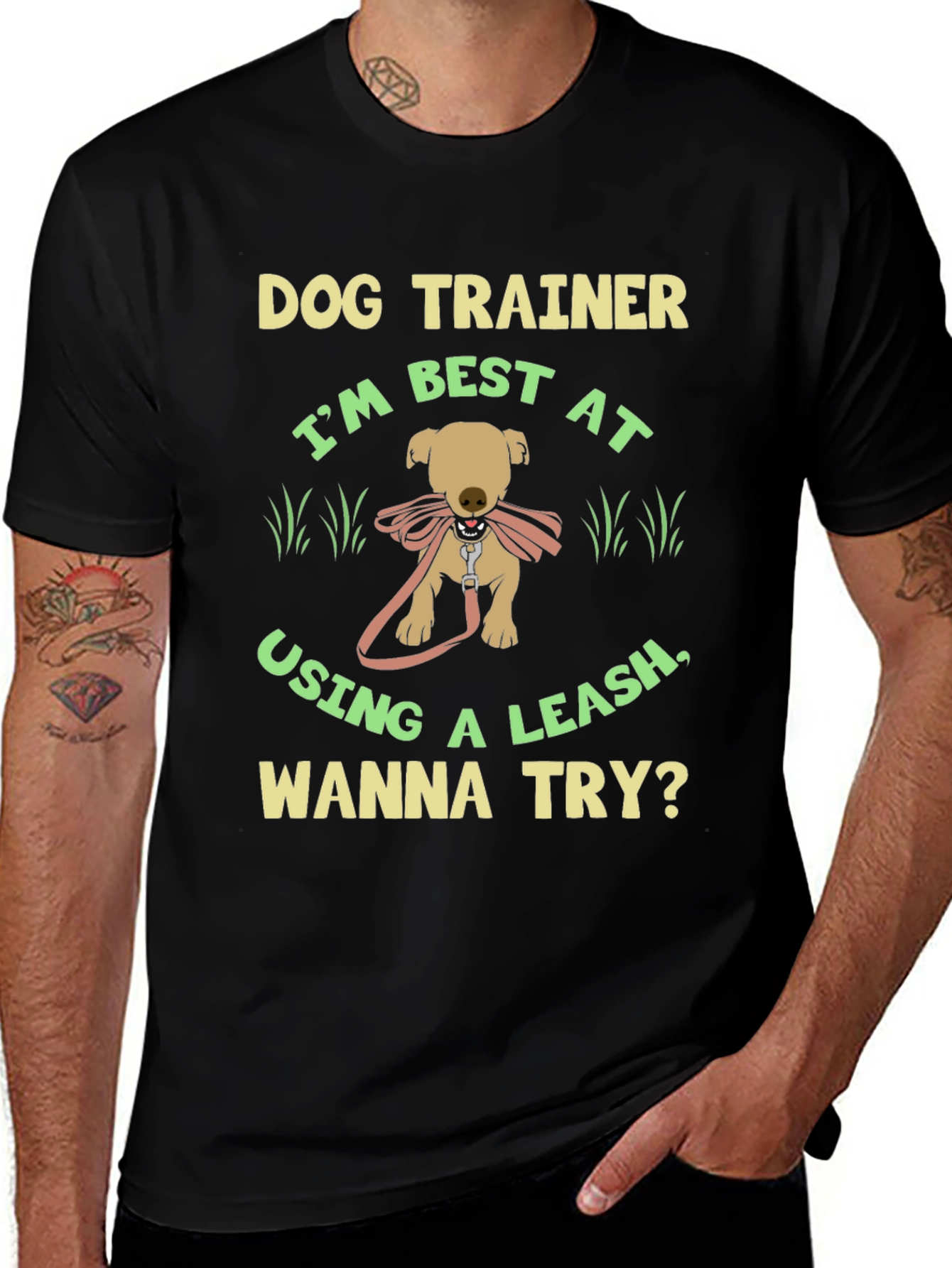 Variant 15 of Dog Trainer T-Shirt - Best At Using A Leash!