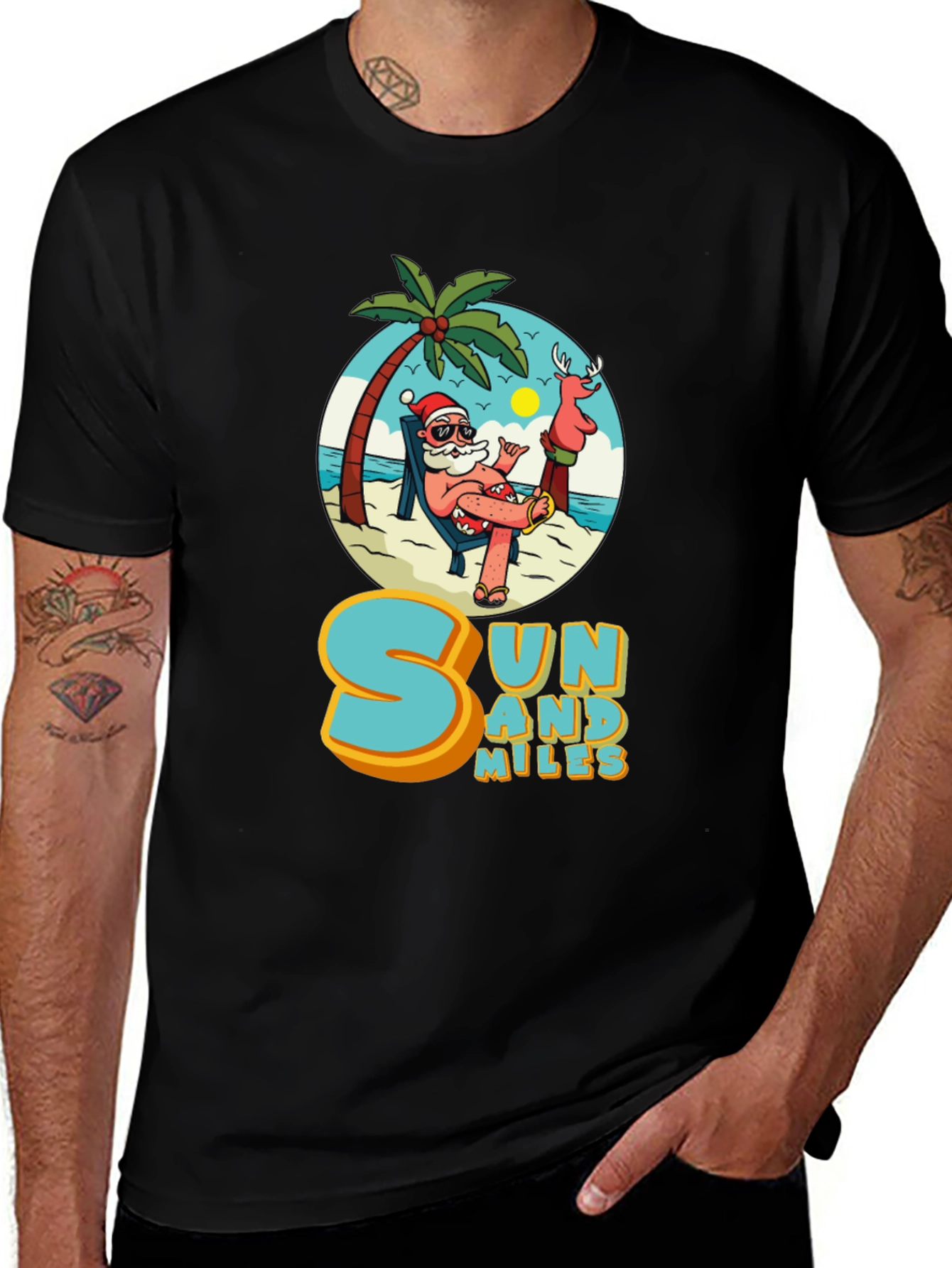 Sun and Miles Beach Santa T-Shirt