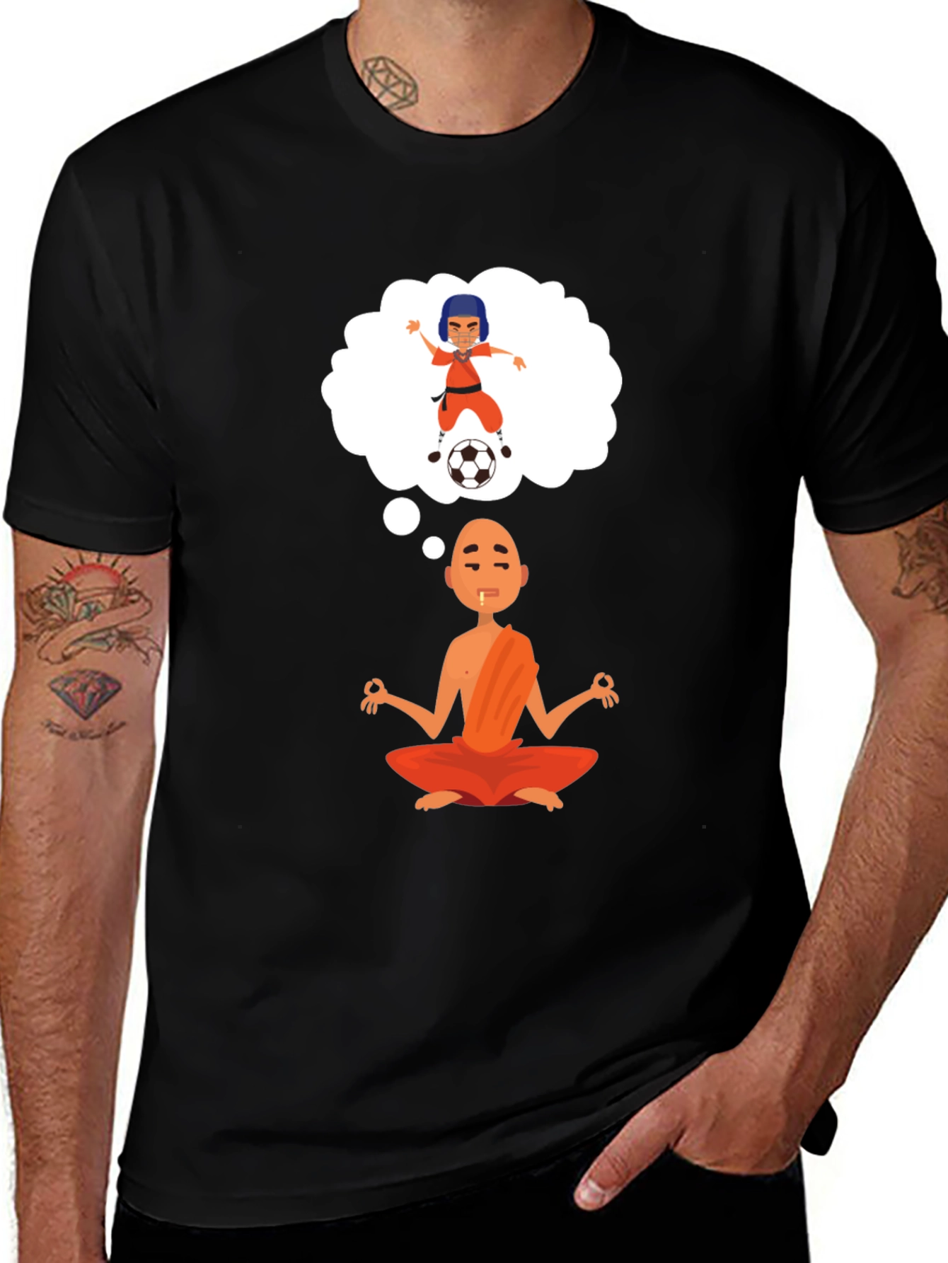 Variant 7 of Meditating Monk T-Shirt - Soccer Dream