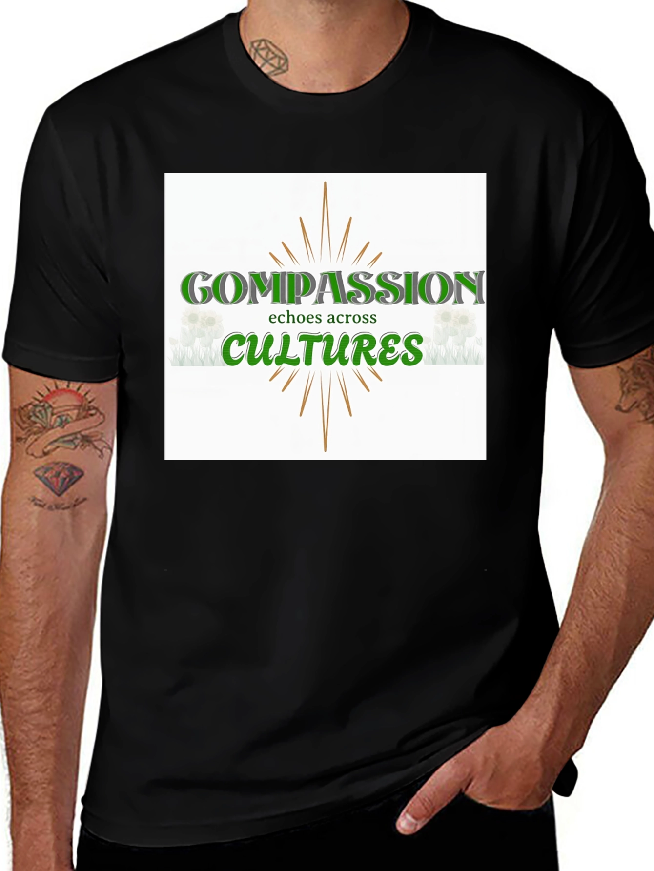 Variant 29 of Compassion Across Cultures Graphic Tee - Black