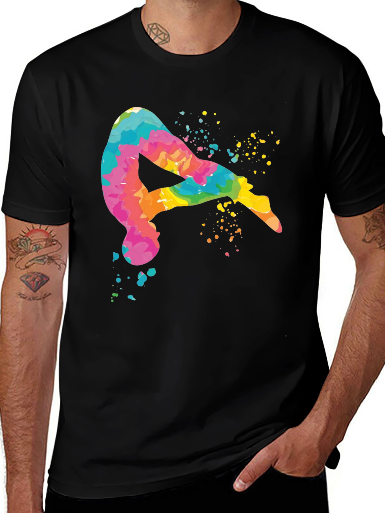 Black Colorful Diving T-Shirt main image
