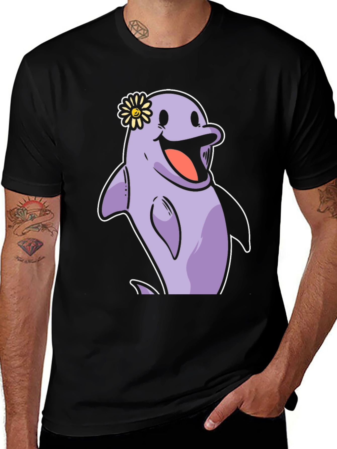 Variant 29 of Cheerful Dolphin T-Shirt - Fun Graphic Tee