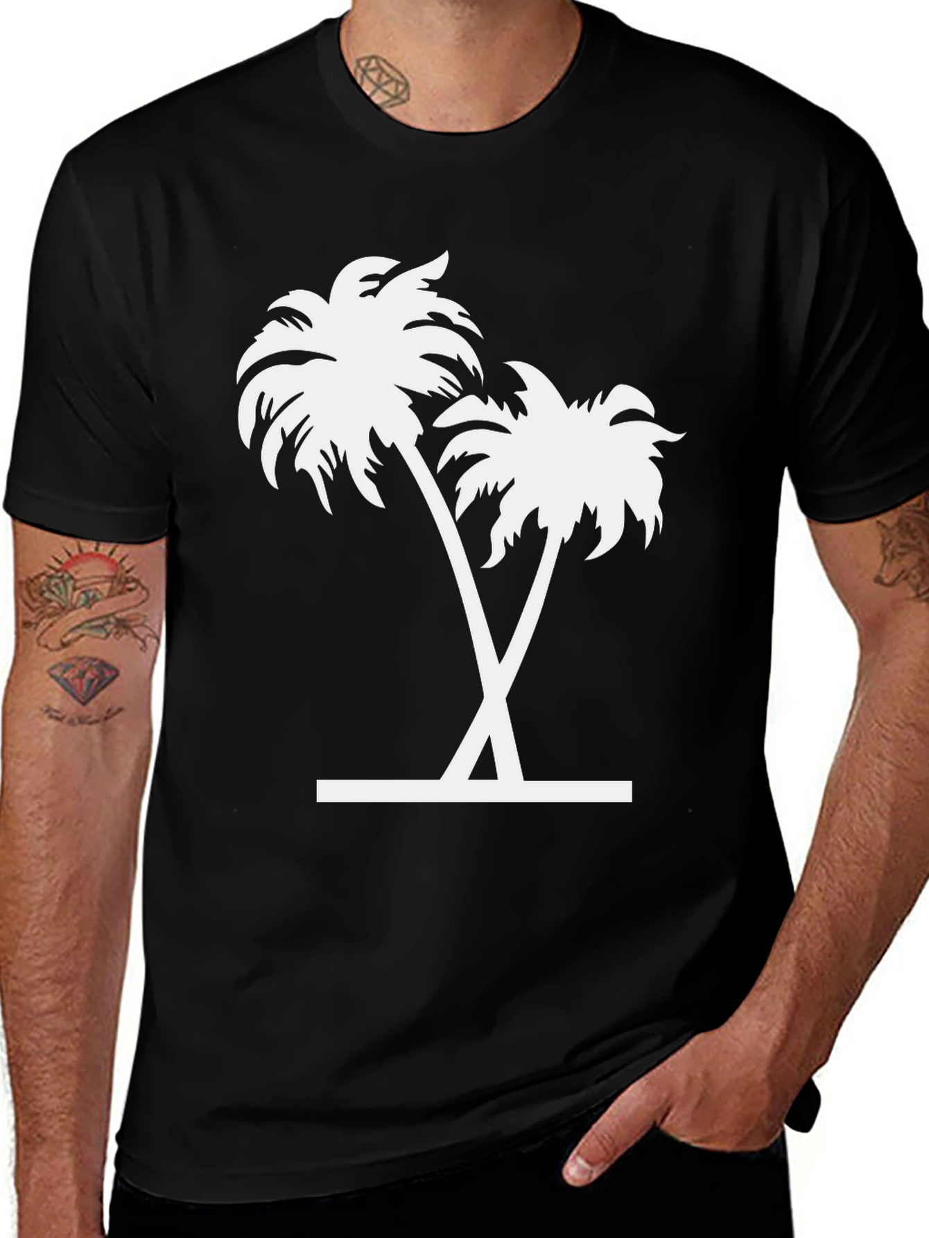 Variant 18 of Palm Tree Graphic Tee - Tropical Style