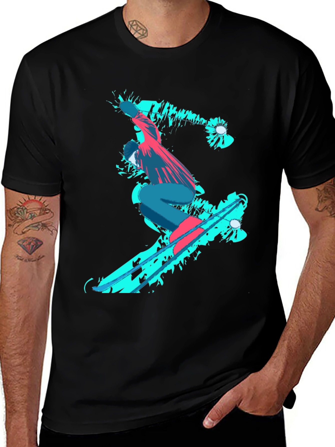 Variant 17 of Skateboarder Graphic Tee - Cool & Unique Design