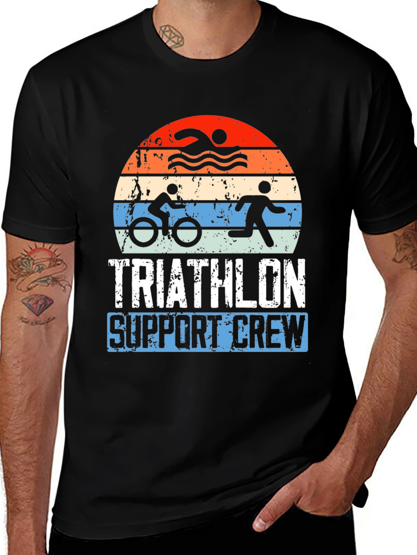 Variant 18 of Triathlon Support Crew Graphic Tee