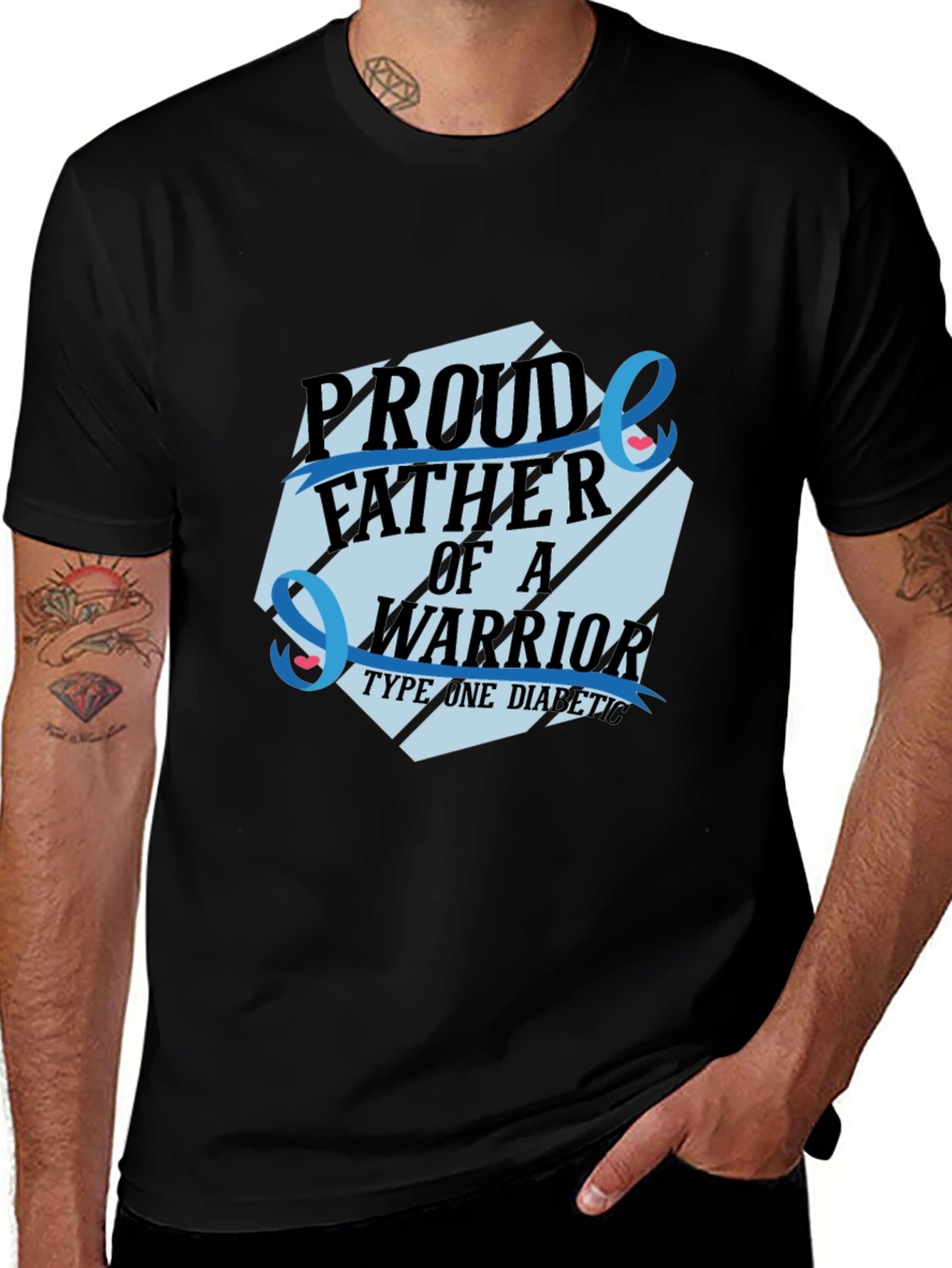 Variant 19 of Proud Father of a Warrior Type One Diabetic T-Shirt