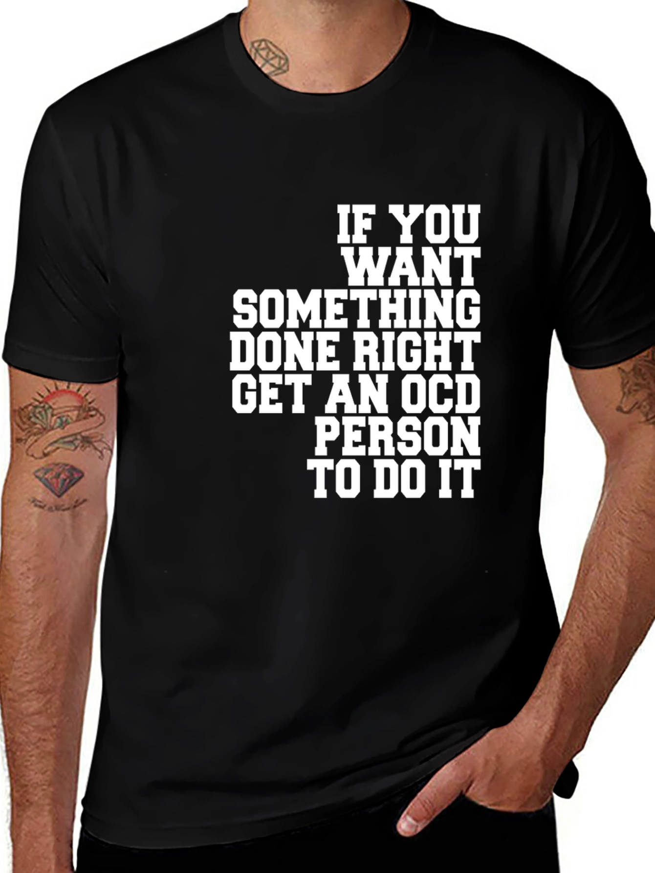 Variant 29 of OCD Person Graphic Black T-Shirt