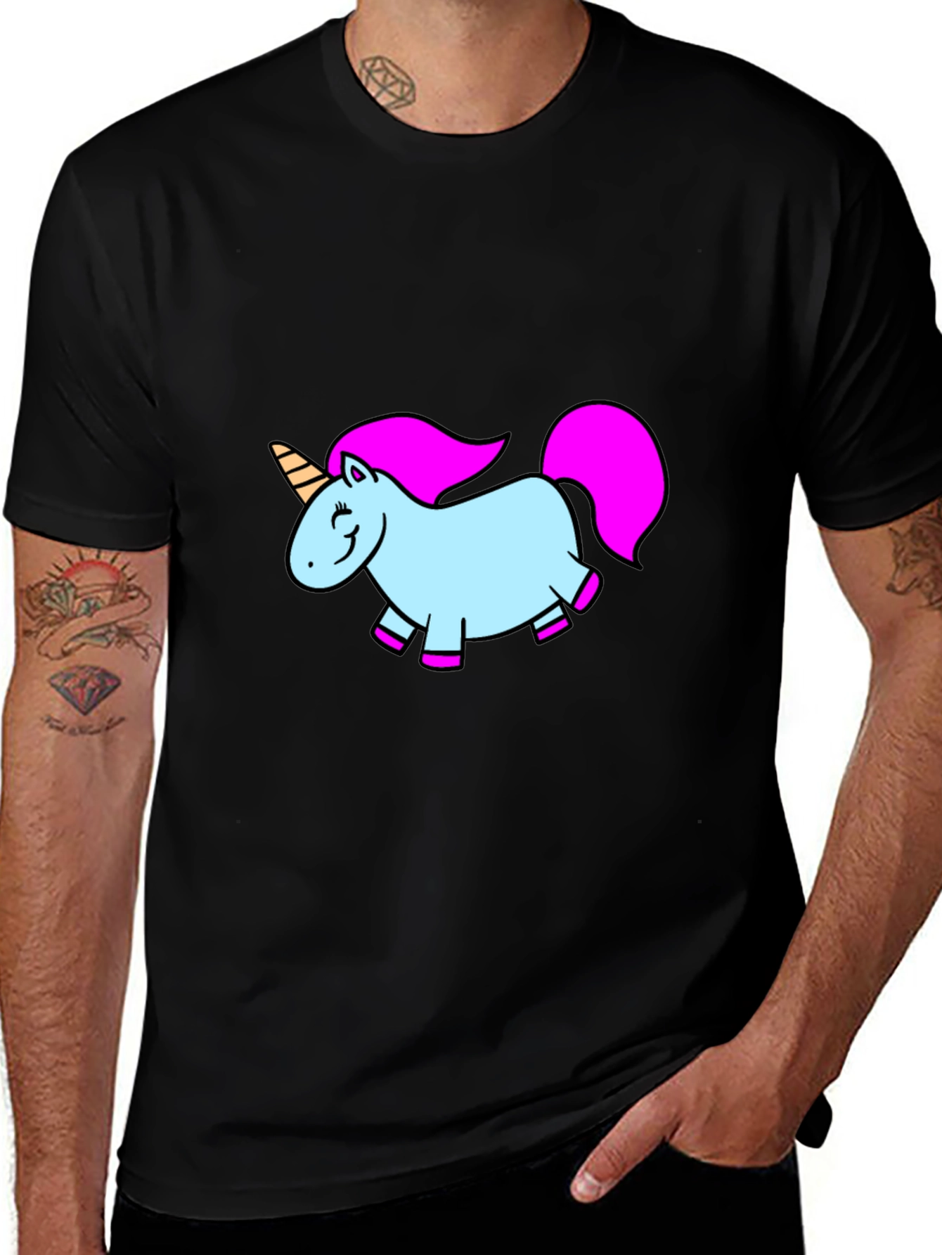 Variant 10 of Unicorn Graphic Black T-Shirt