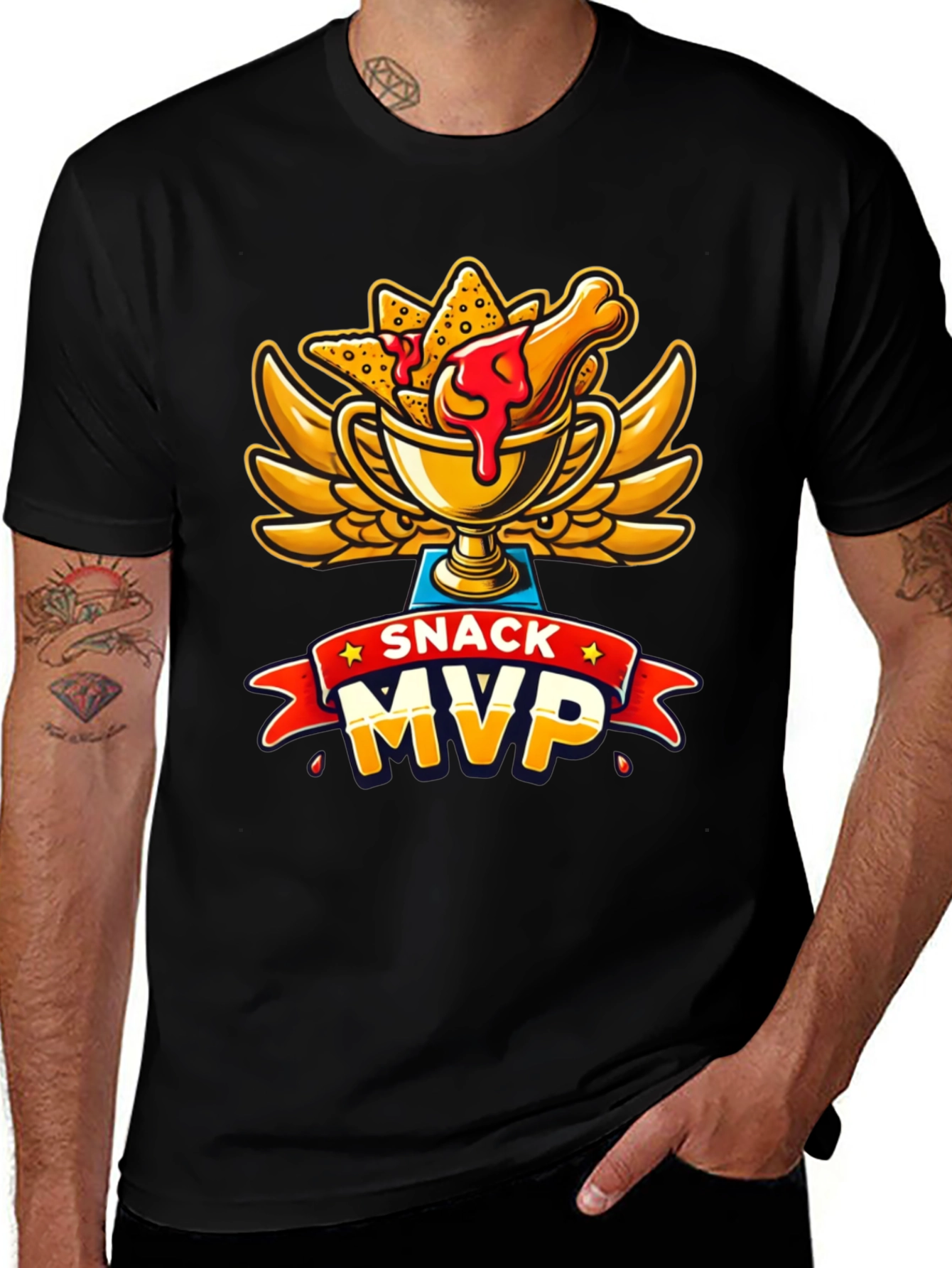 Variant 16 of Snack MVP Graphic Tee - Funny Food T-Shirt