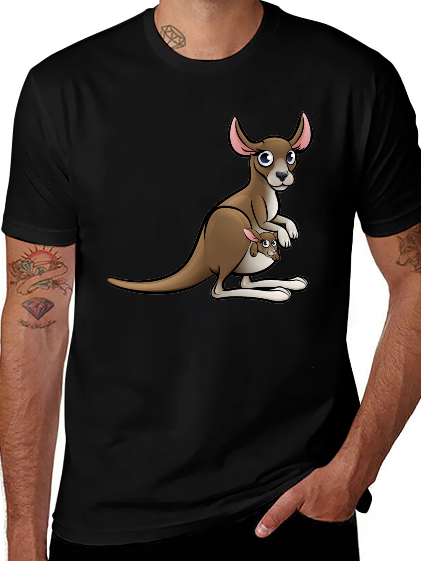 Kangaroo Graphic T-Shirt - Cute Animal Design