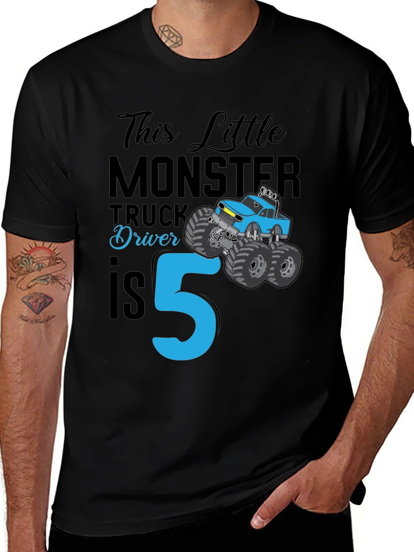 Variant 3 of Monster Truck 5th Birthday T-Shirt