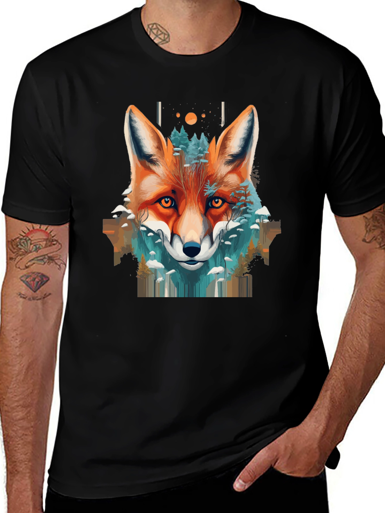 Variant 3 of Fox Nature Graphic T-Shirt - Stylish Men's Tee