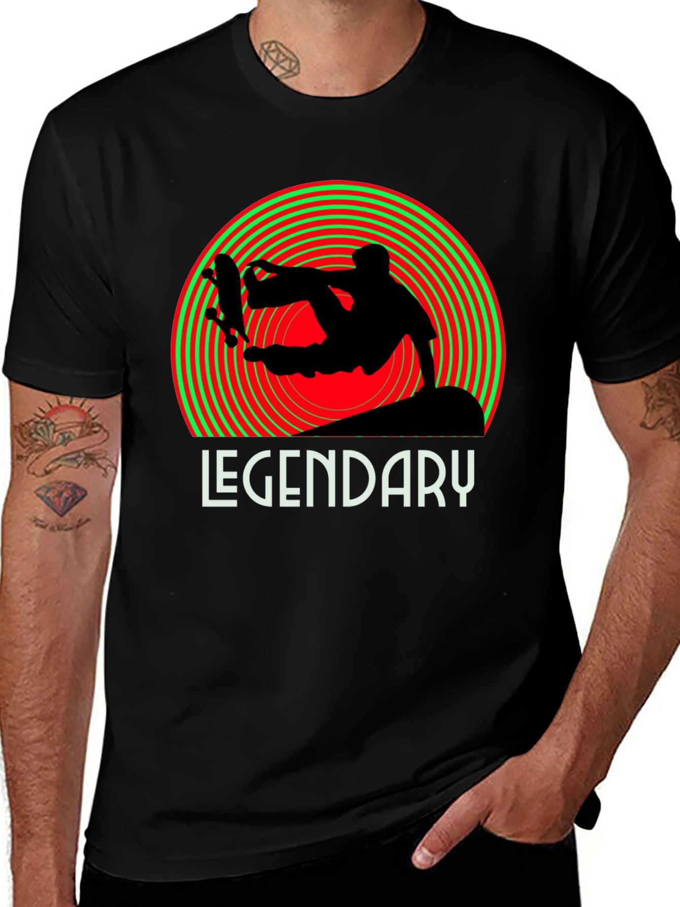 Variant 19 of Legendary Skateboarder Graphic Tee - Black