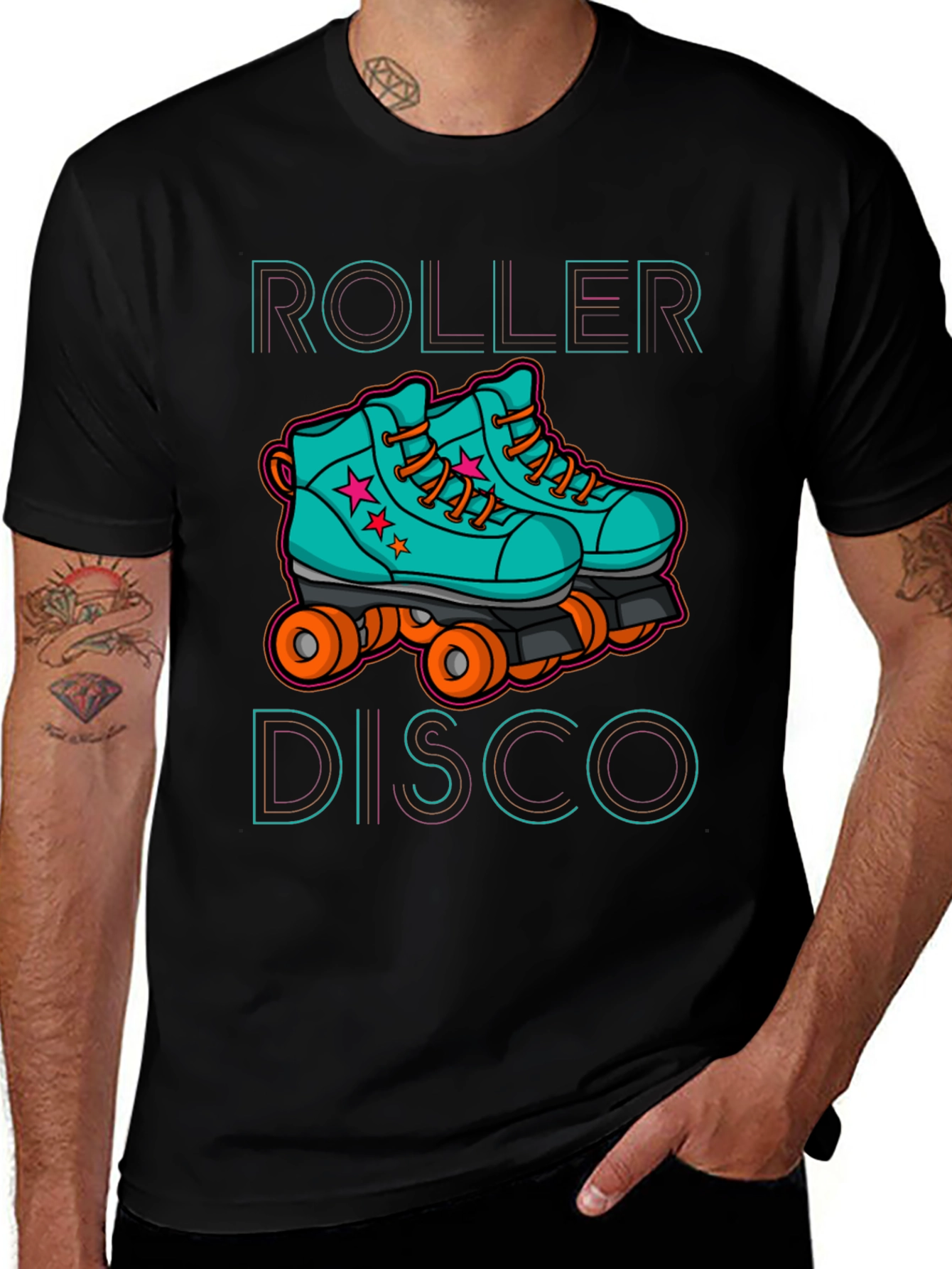 Variant 14 of Roller Disco Graphic Tee - Retro Skate Design