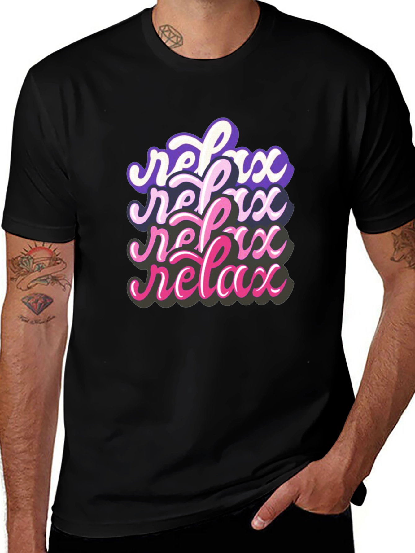 Variant 12 of Relax Typography Graphic Tee - Soft Cotton Comfort