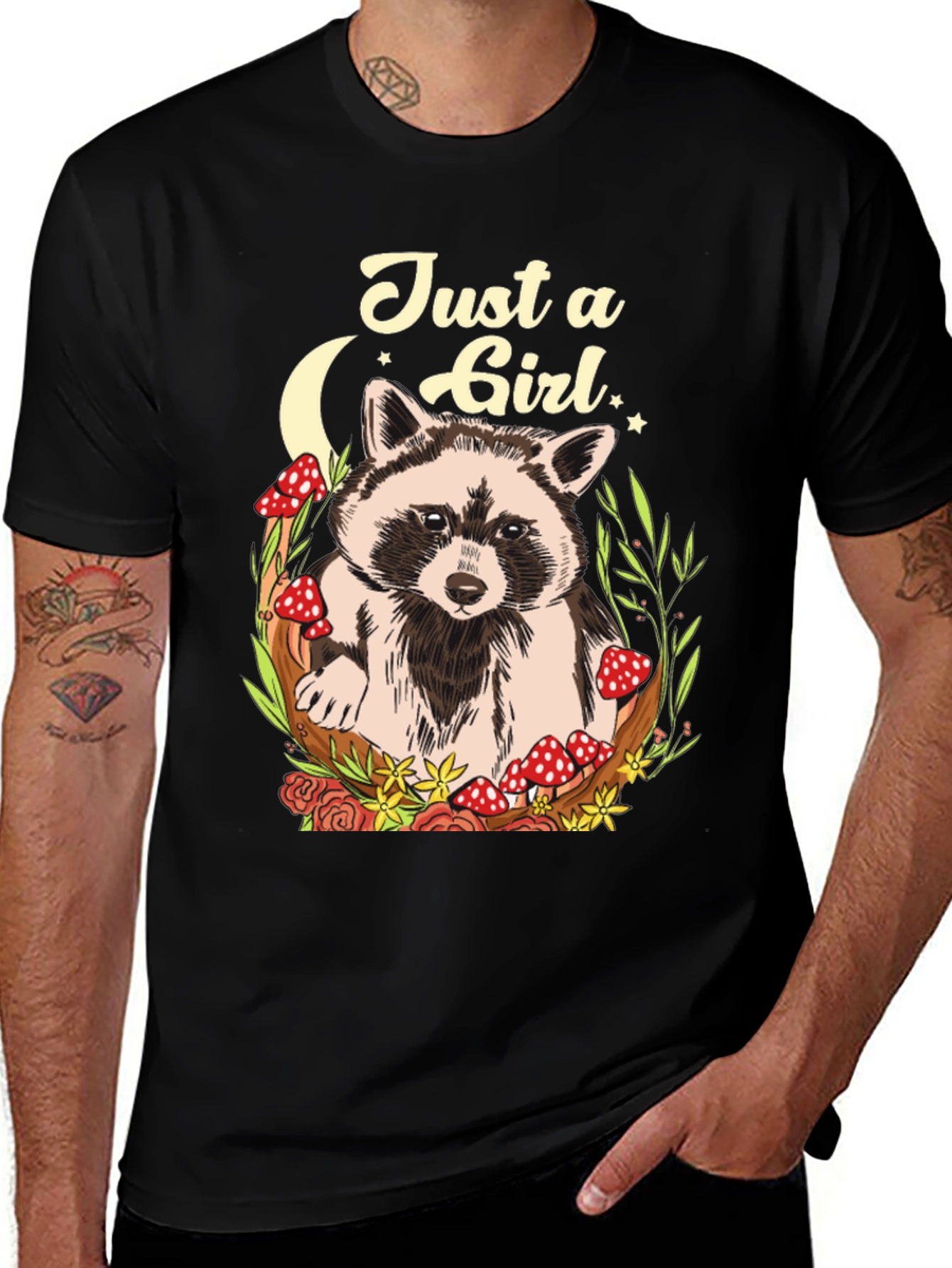 Variant 27 of Just a Girl Raccoon Graphic T-Shirt