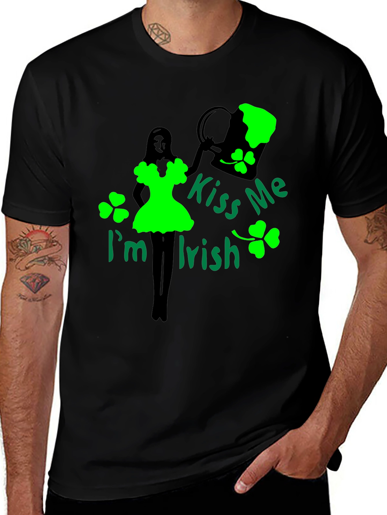 Kiss Me I'm Irish Black T-Shirt