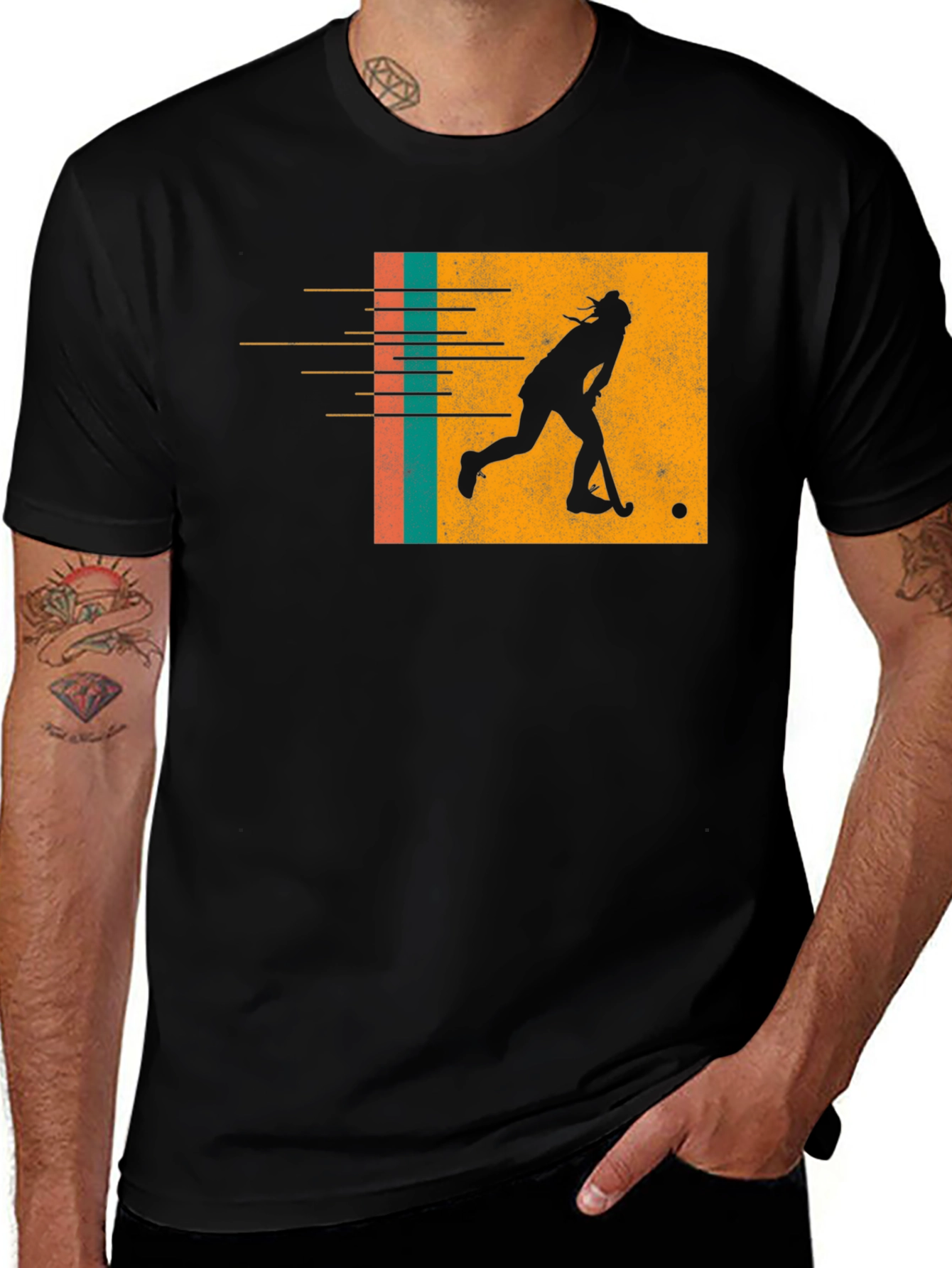 Variant 29 of Hockey Player Silhouette Graphic Tee