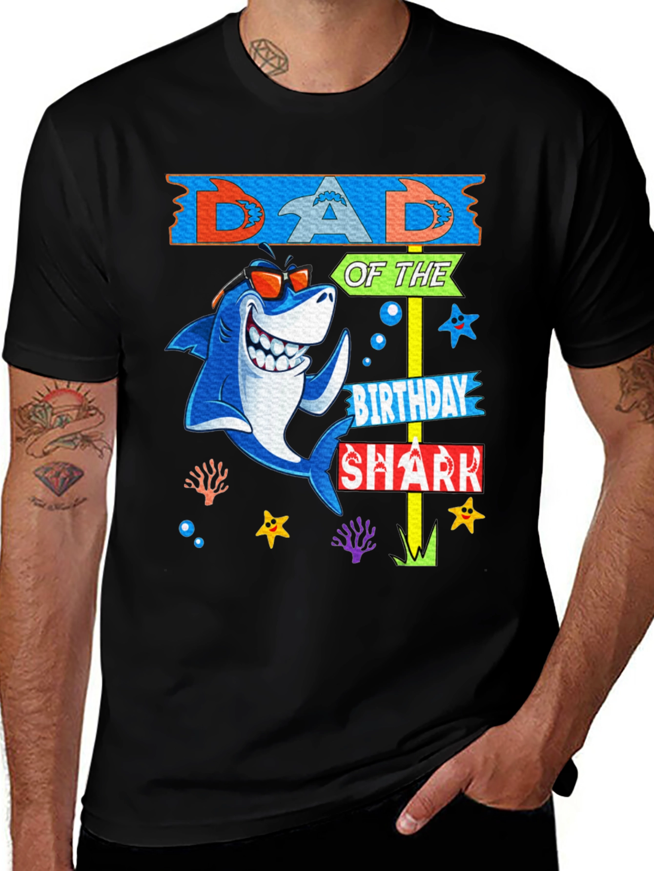 Variant 8 of Dad of the Birthday Shark T-Shirt
