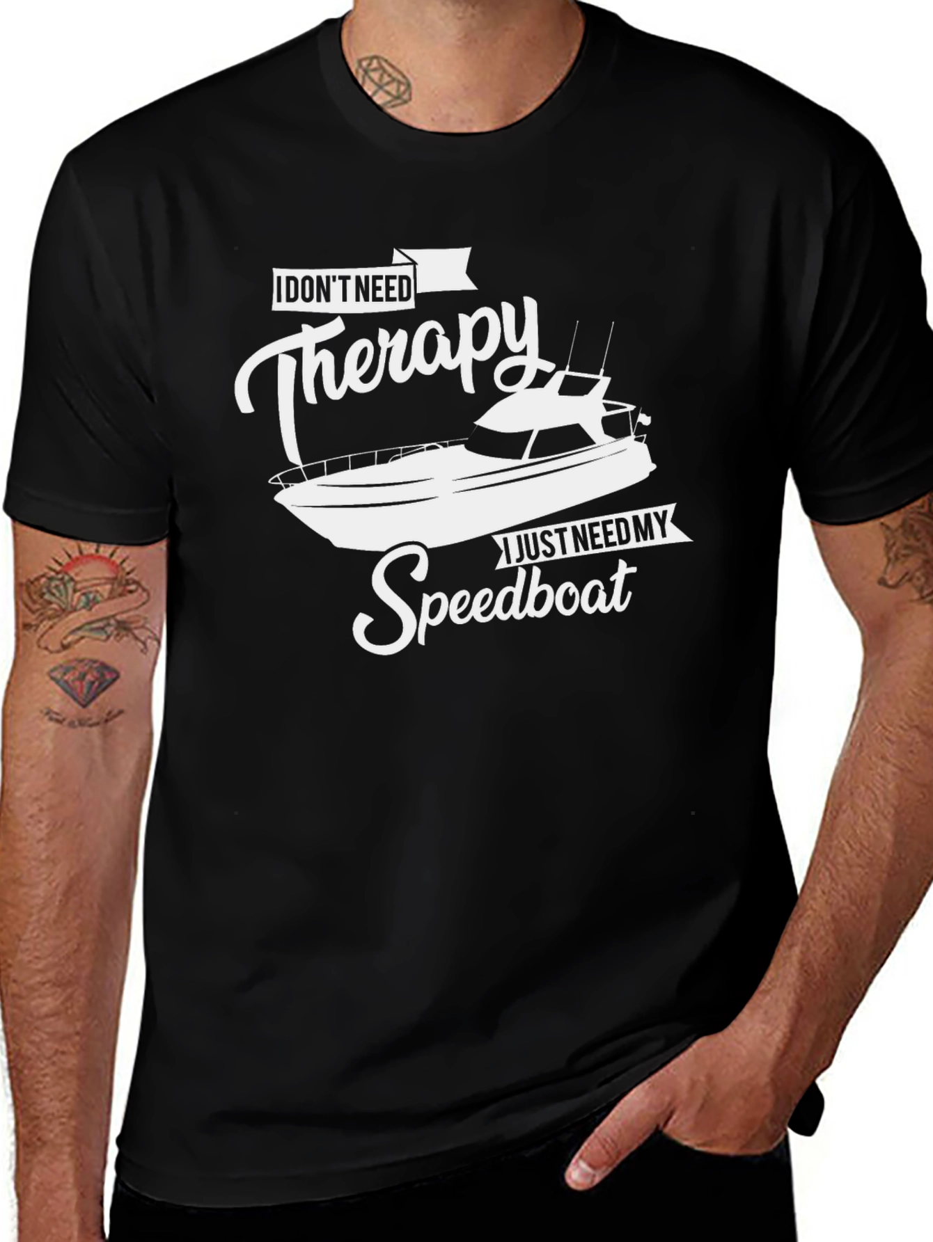 Variant 13 of I Don't Need Therapy Speedboat Graphic Tee