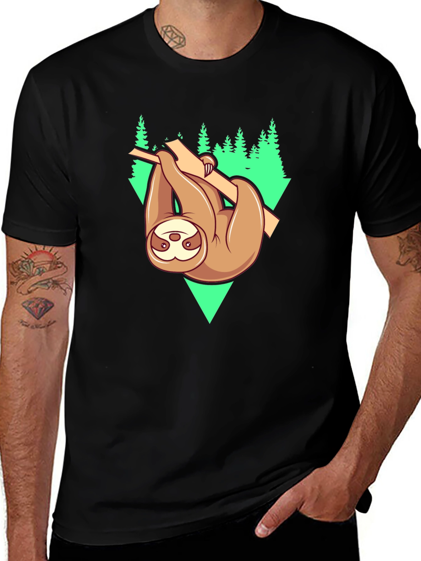 Variant 28 of Sloth Hanging From Tree Graphic Tee