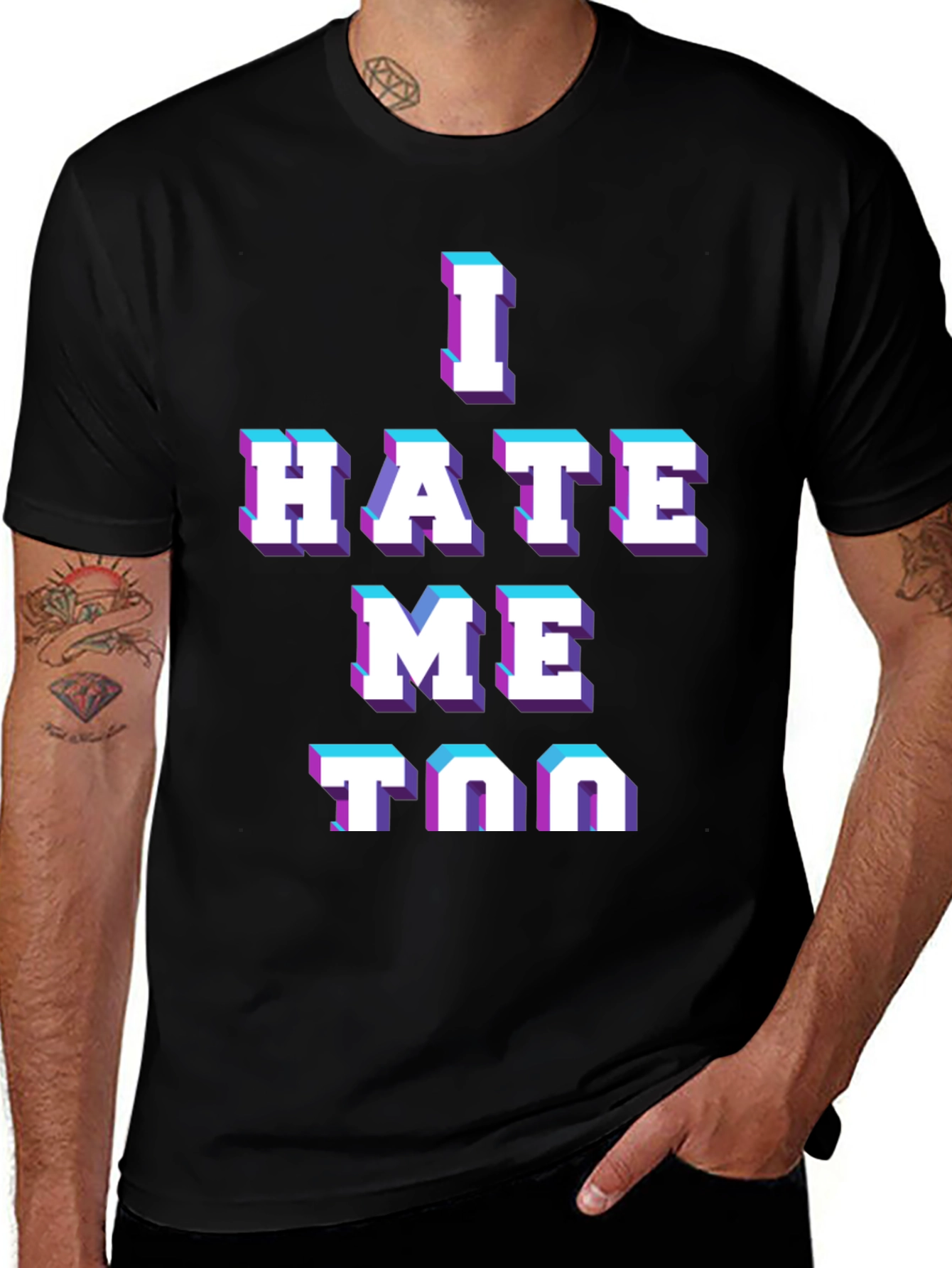 Variant 17 of I HATE ME TOO Graphic T-Shirt - Black
