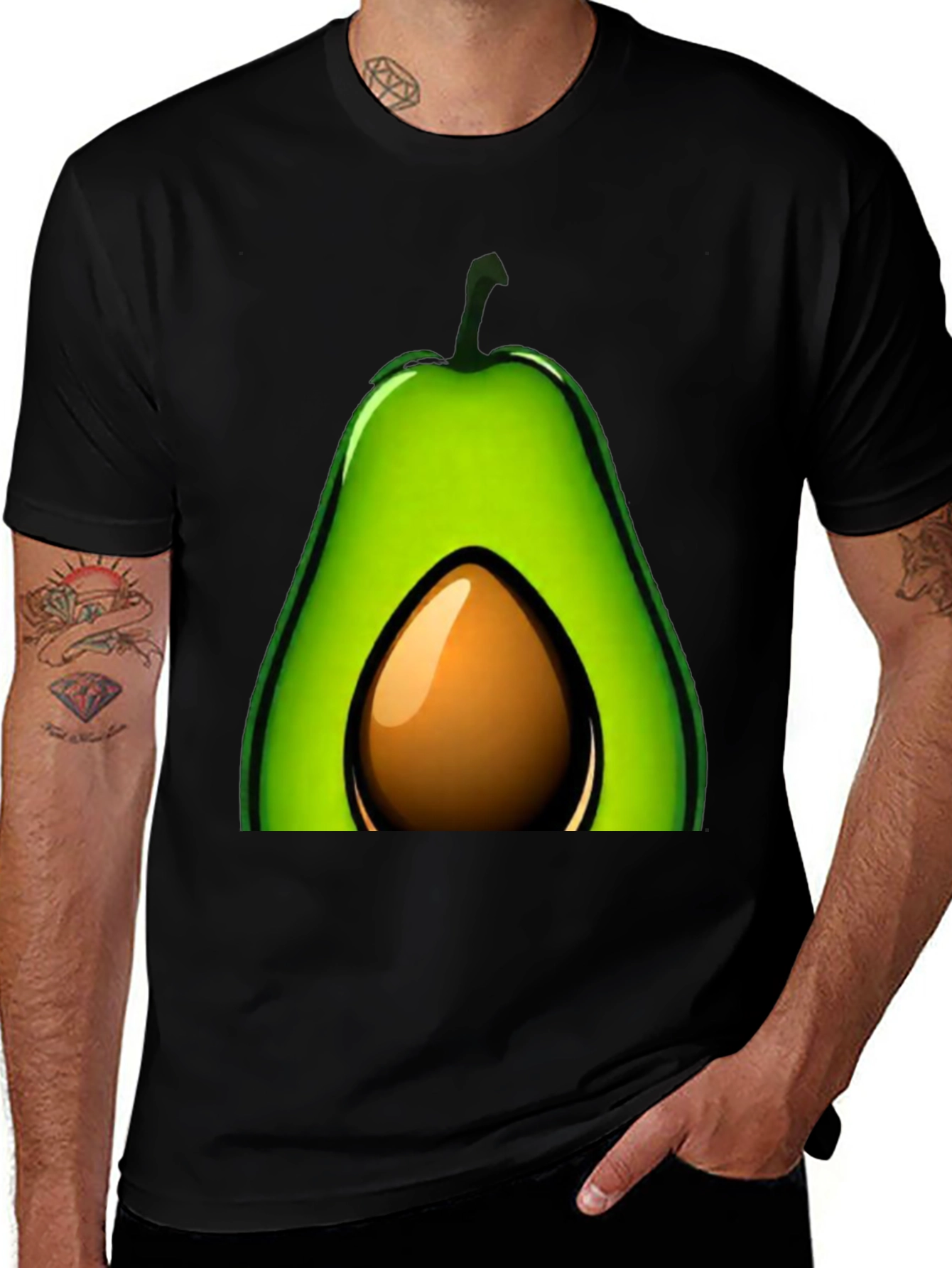 Variant 3 of Avocado Graphic T-Shirt - Black Casual Tee