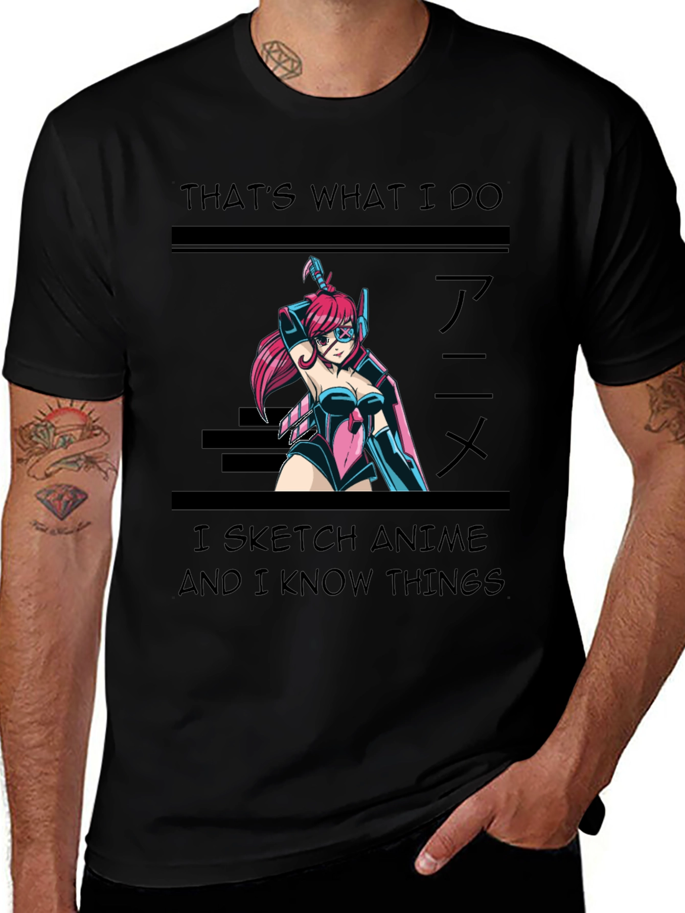 Variant 13 of Anime Sketch T-Shirt - 'That's What I Do'