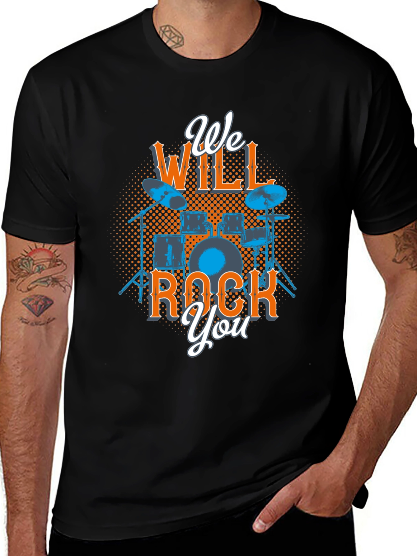 Variant 18 of We Will Rock You Drum Set Graphic Tee